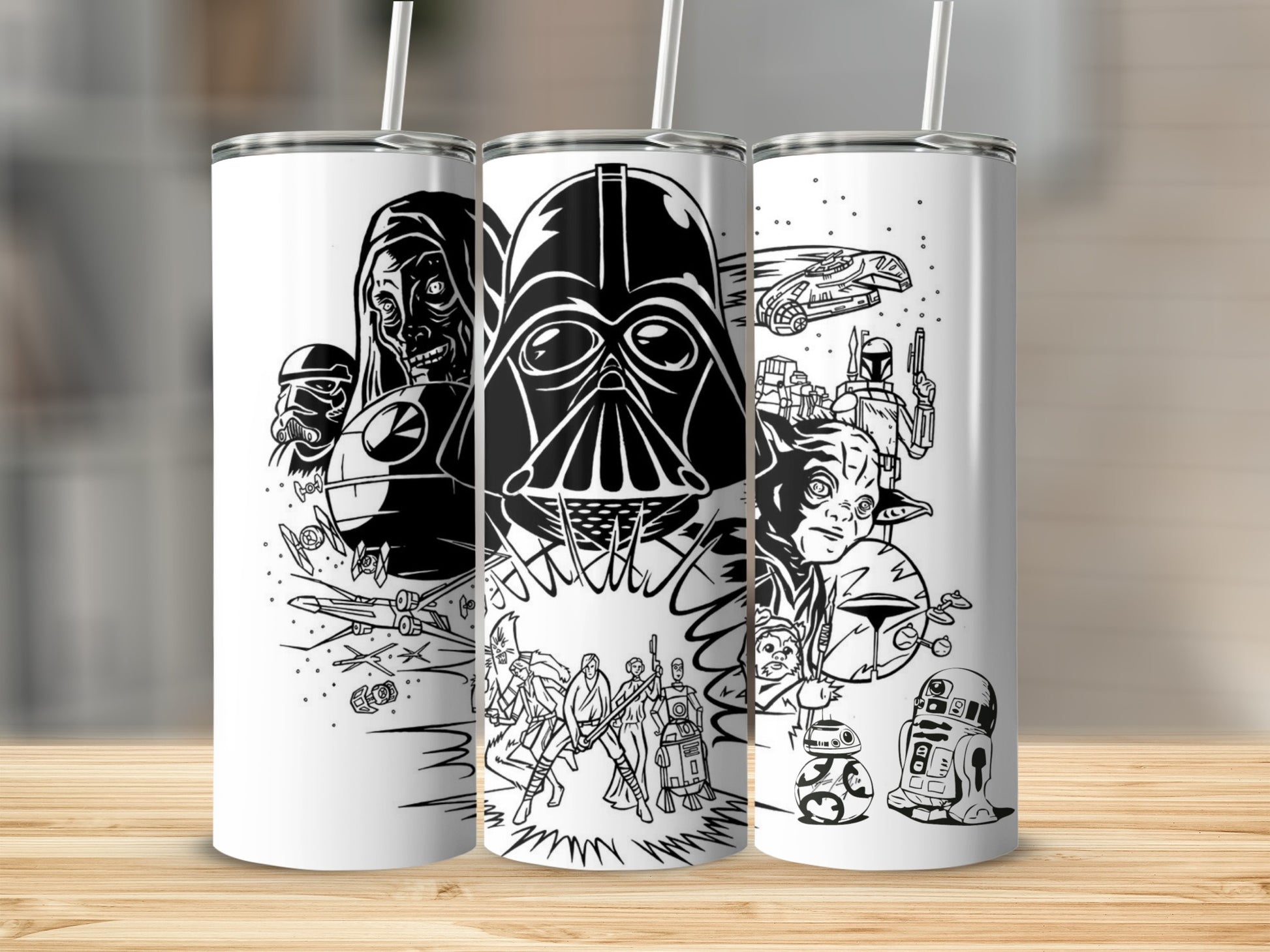 Star Wars Heroes Villains Galaxy Art Tumbler product type
