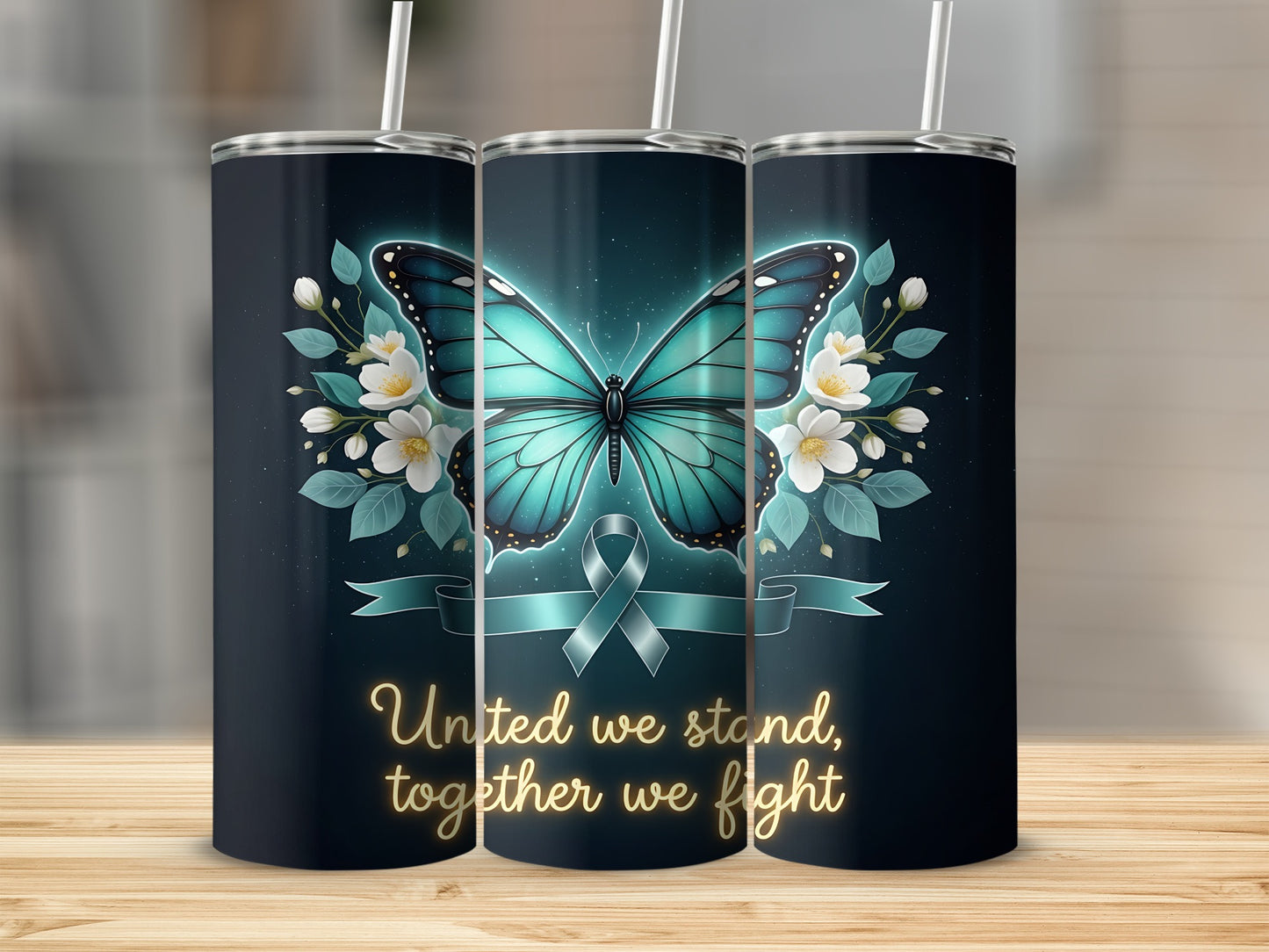 United We Stand Together We Fight Inspirational Tumbler