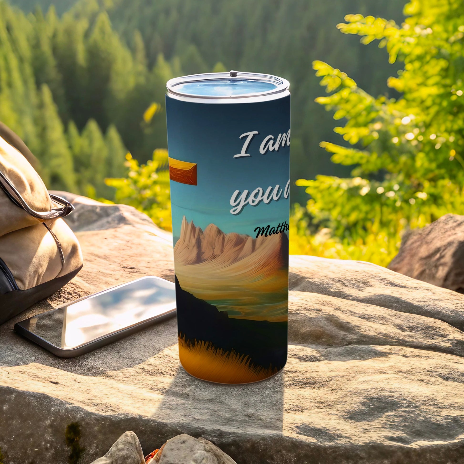 Inspirational Mountain Flask with Scenic Artwork Design
