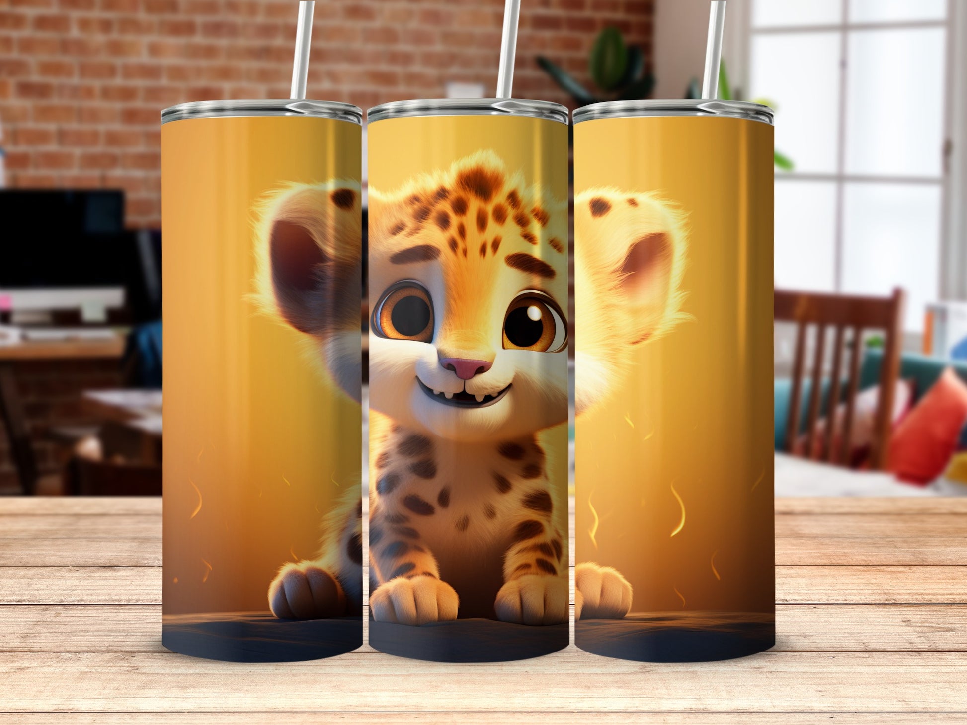 Adorable Baby Leopard Themed Tumbler for Kids