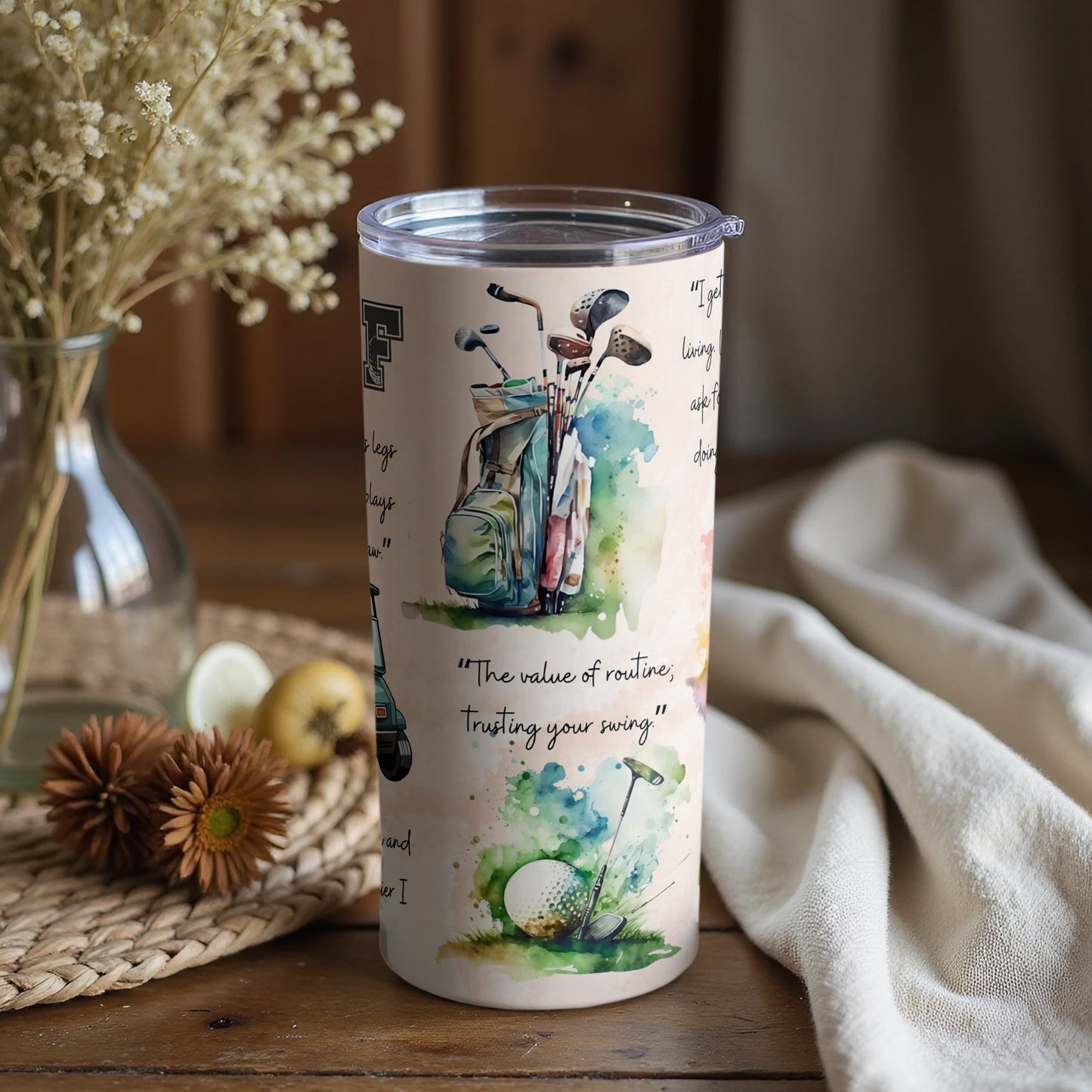 Inspiring Golf Themed Tumbler for Enthusiastic Golfers