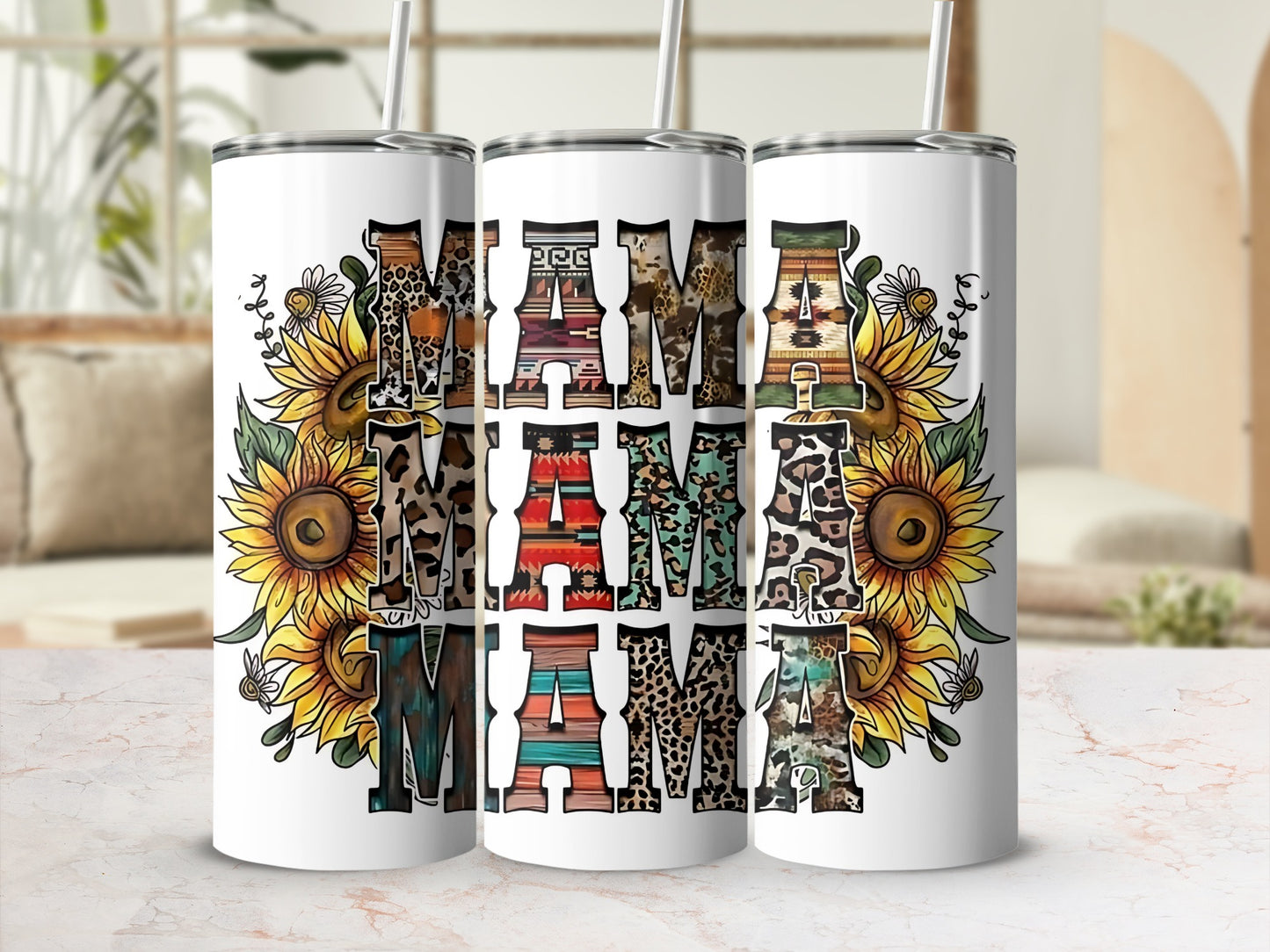 Colorful Sunflower Mama Design Insulated Tumbler