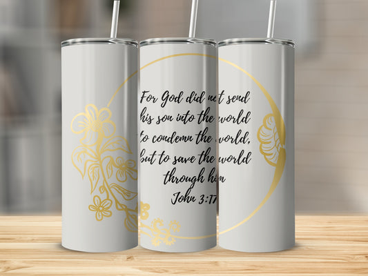 Inspirational John 3:17 Verse Tumbler Product