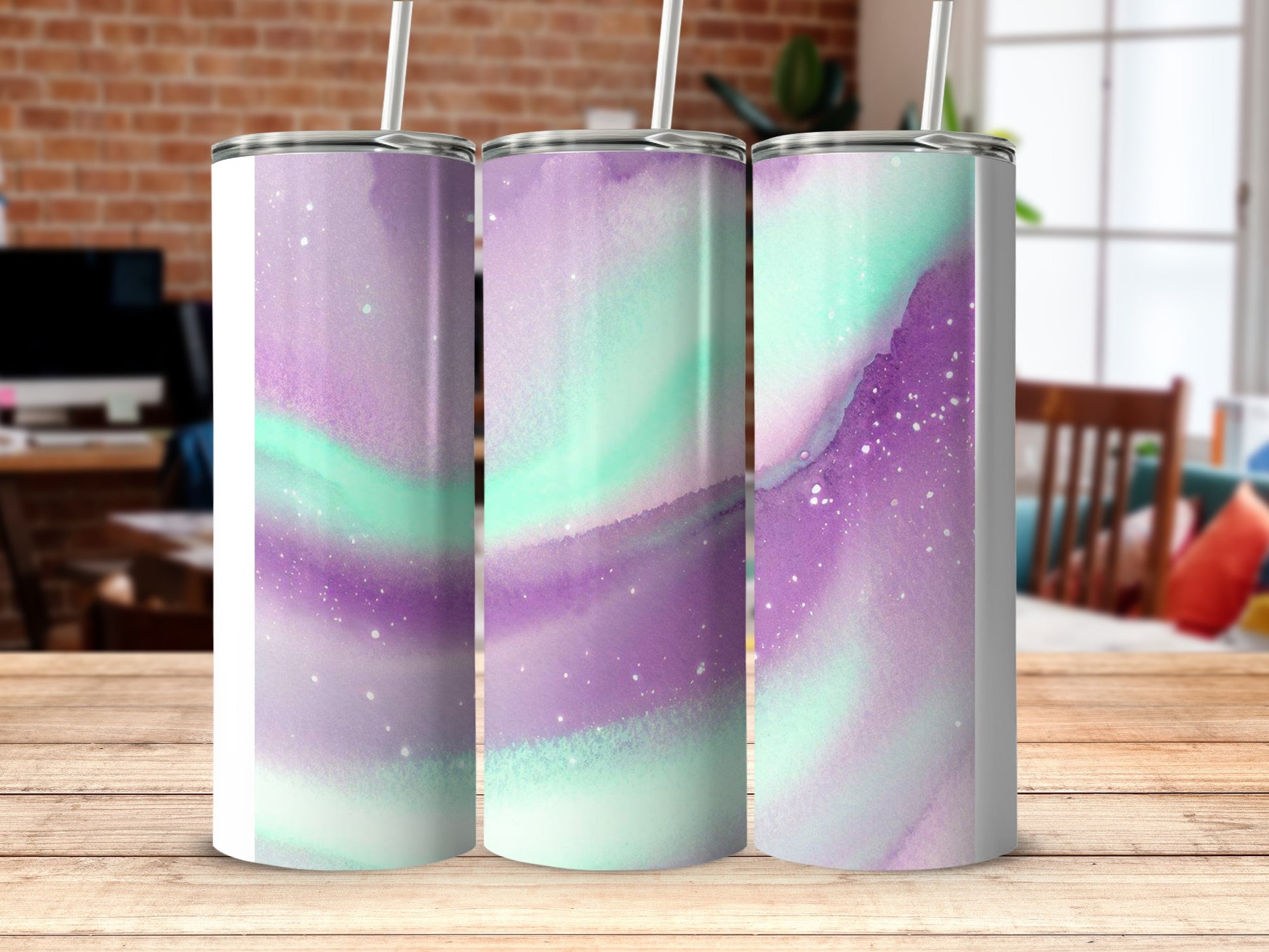Colorful Abstract Design Stainless Steel Tumbler