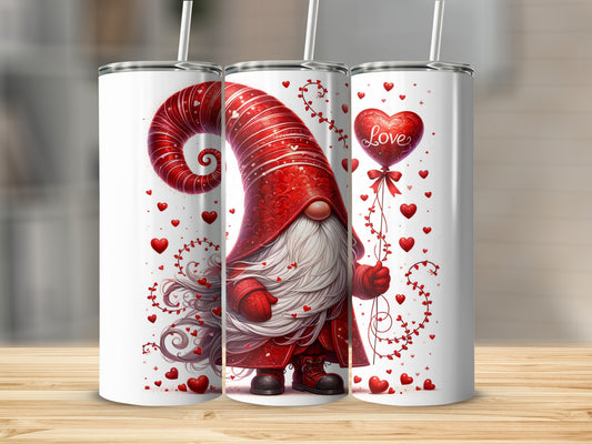 Adorable Gnome Love Theme Insulated Tumbler Cup