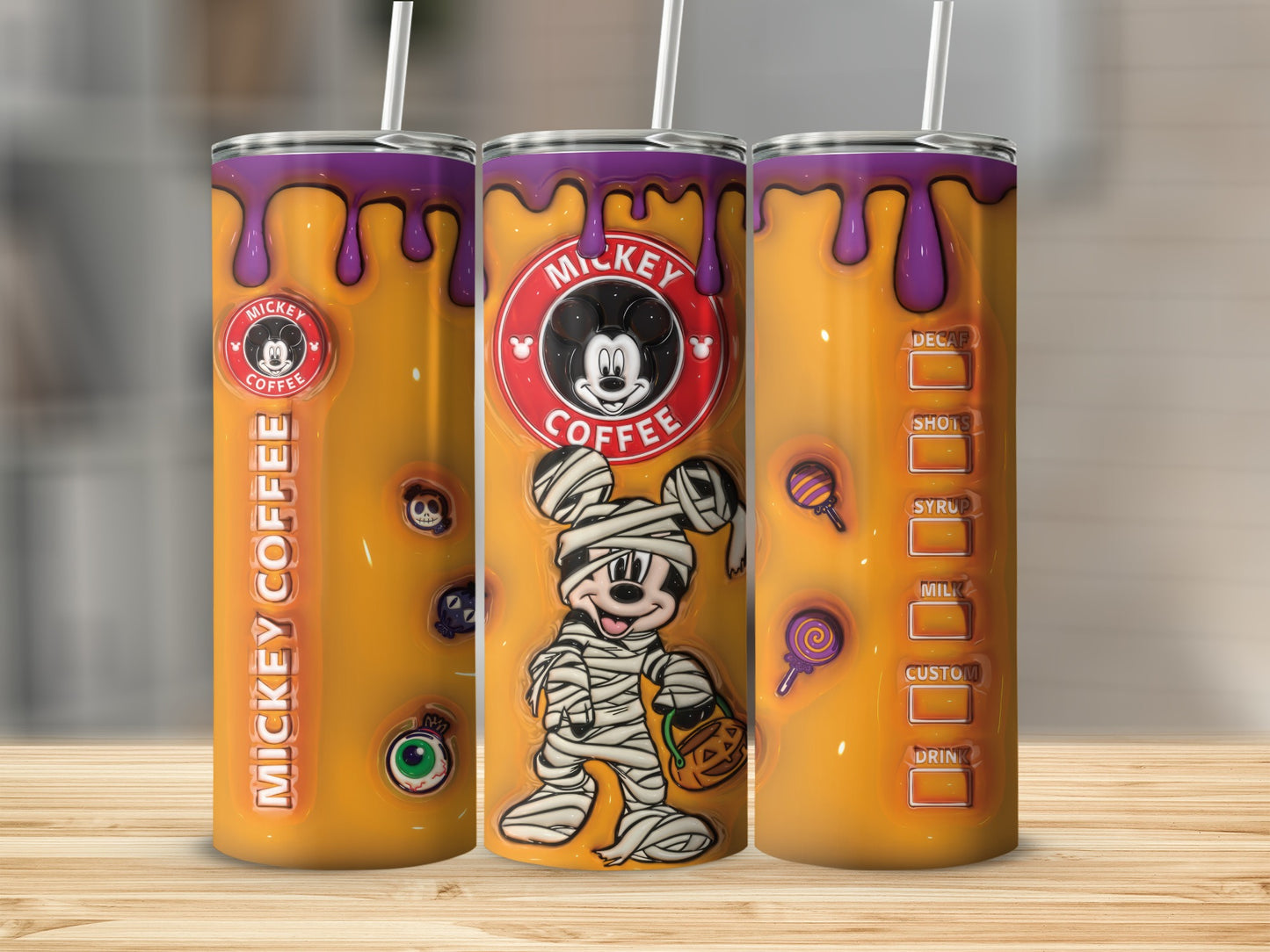 Spooky Mickey Mouse Halloween Tumbler for Coffee Fans