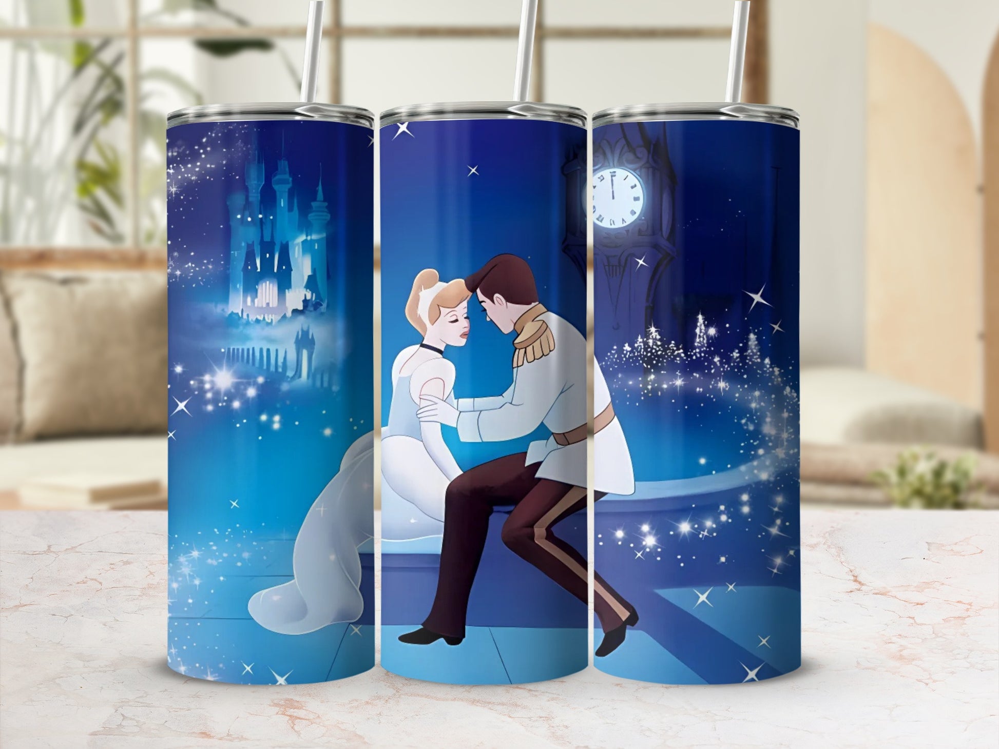 Enchanted Castle Themed Tumbler with Straw Accessory