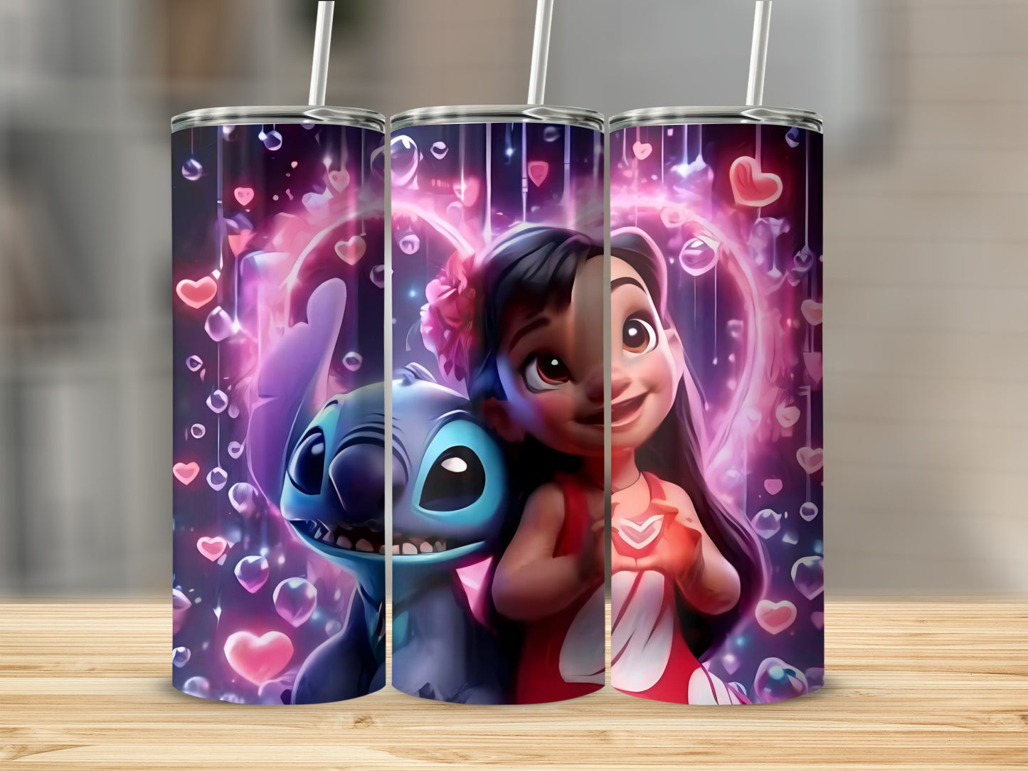 Adorable Alien and Girl Design with Heart Accents Tumbler