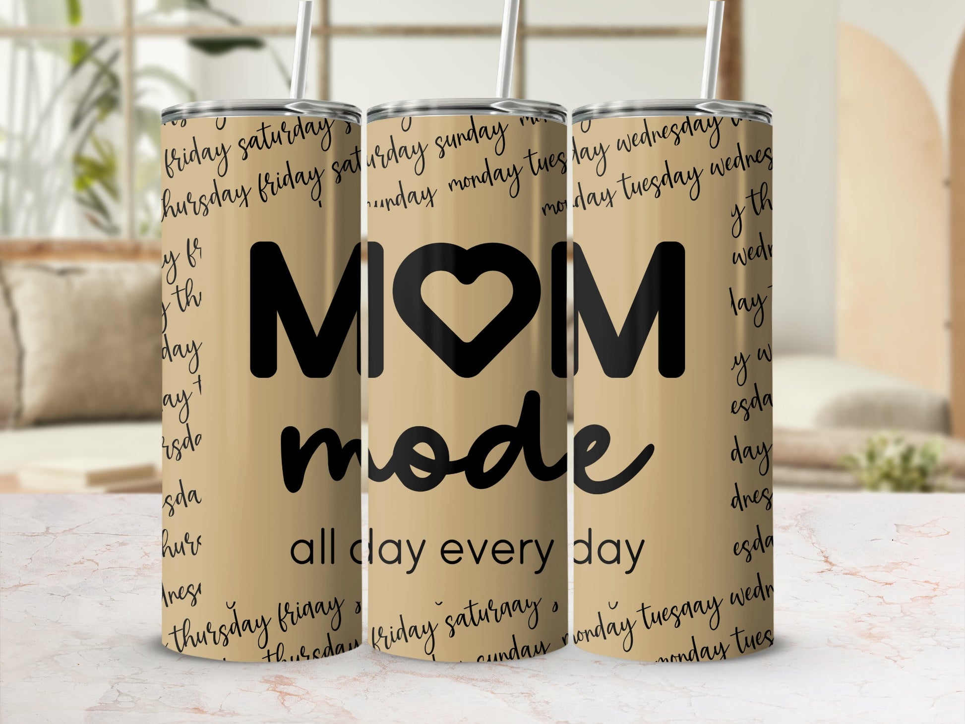 MO<LOVE>M Mode All Day Every Day Travel Cup Tumbler
