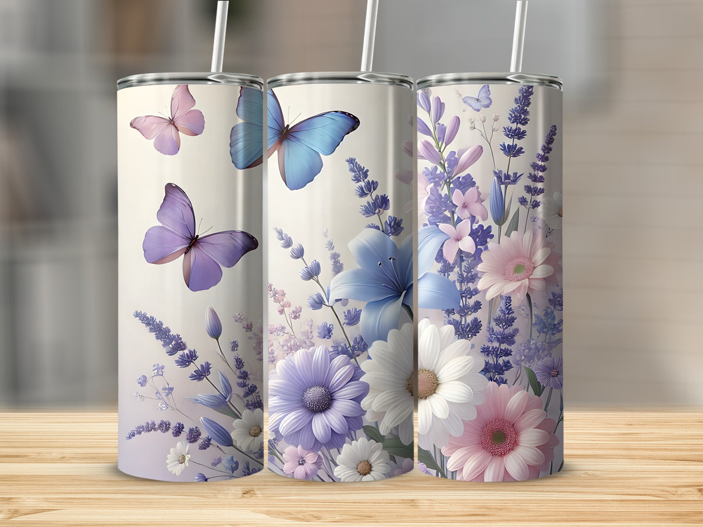 Elegant Butterflies Floral Tumbler product type