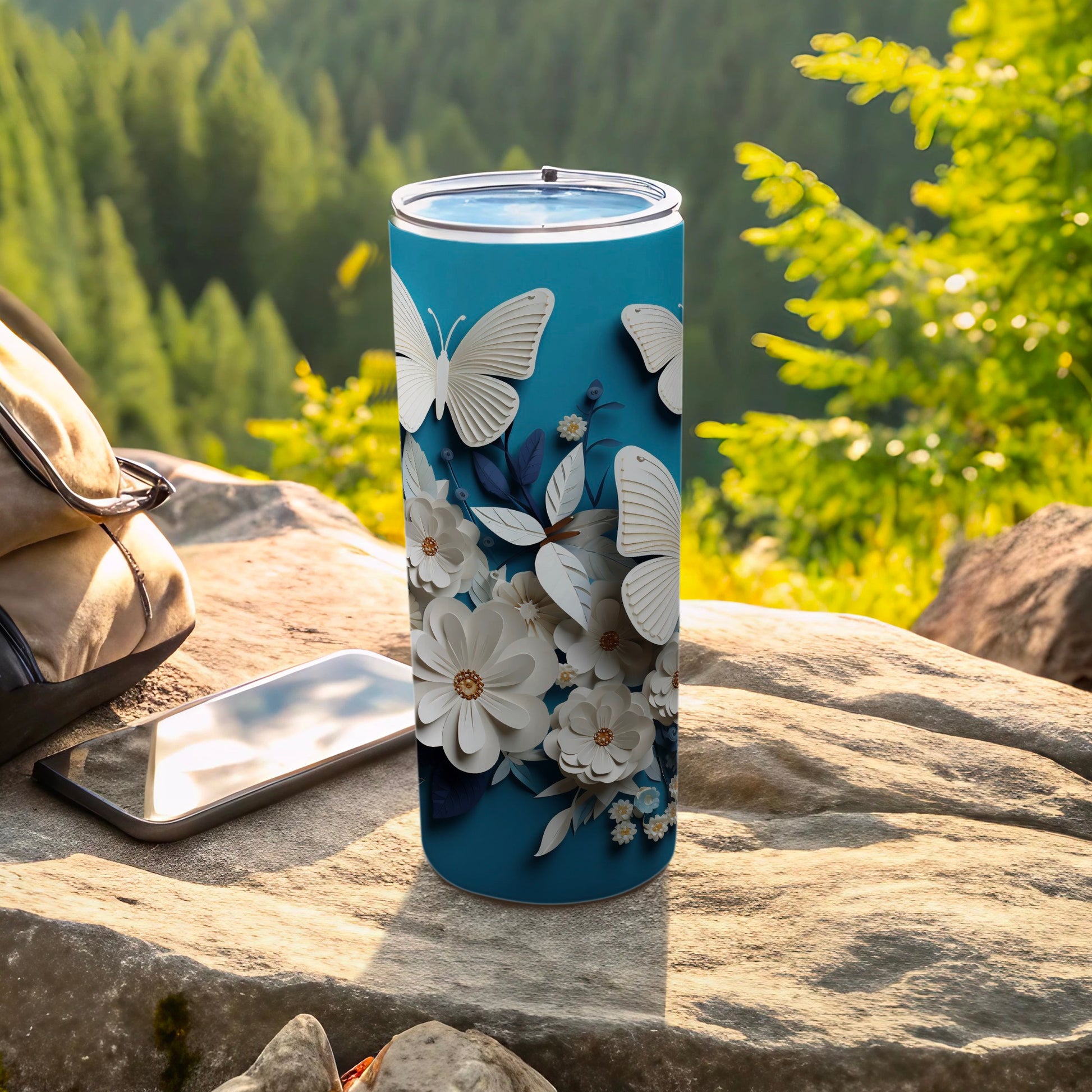 Blue Butterfly Flower Tumbler Elegant Paper Cut Design product type
butterfly tumbler
floral cup
blue tumbler
paper cut design
flower pattern
nature inspired
gift idea
drinkware
reusable cup
tumbler with lid
white butterflies
botanical design
elegant tumbler
aesthetic cup
outdoor accessory
travel tumbler
custom tumbler
unique design
spring summer
decorative cup