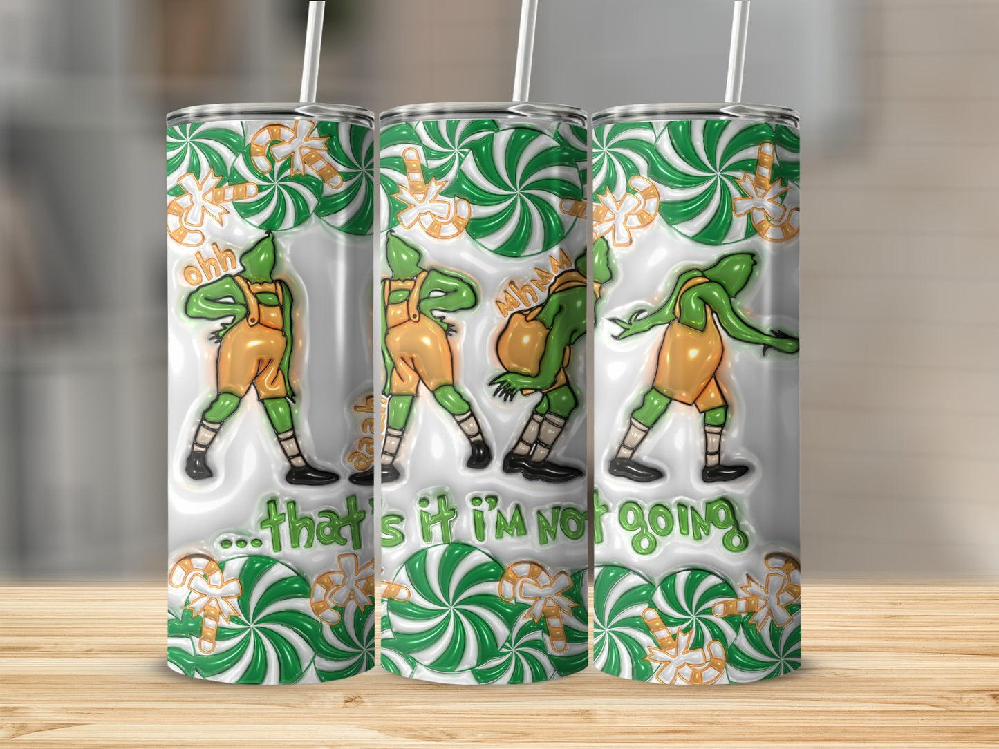 Funny Holiday Themed Tumbler with Elf Design and Quote