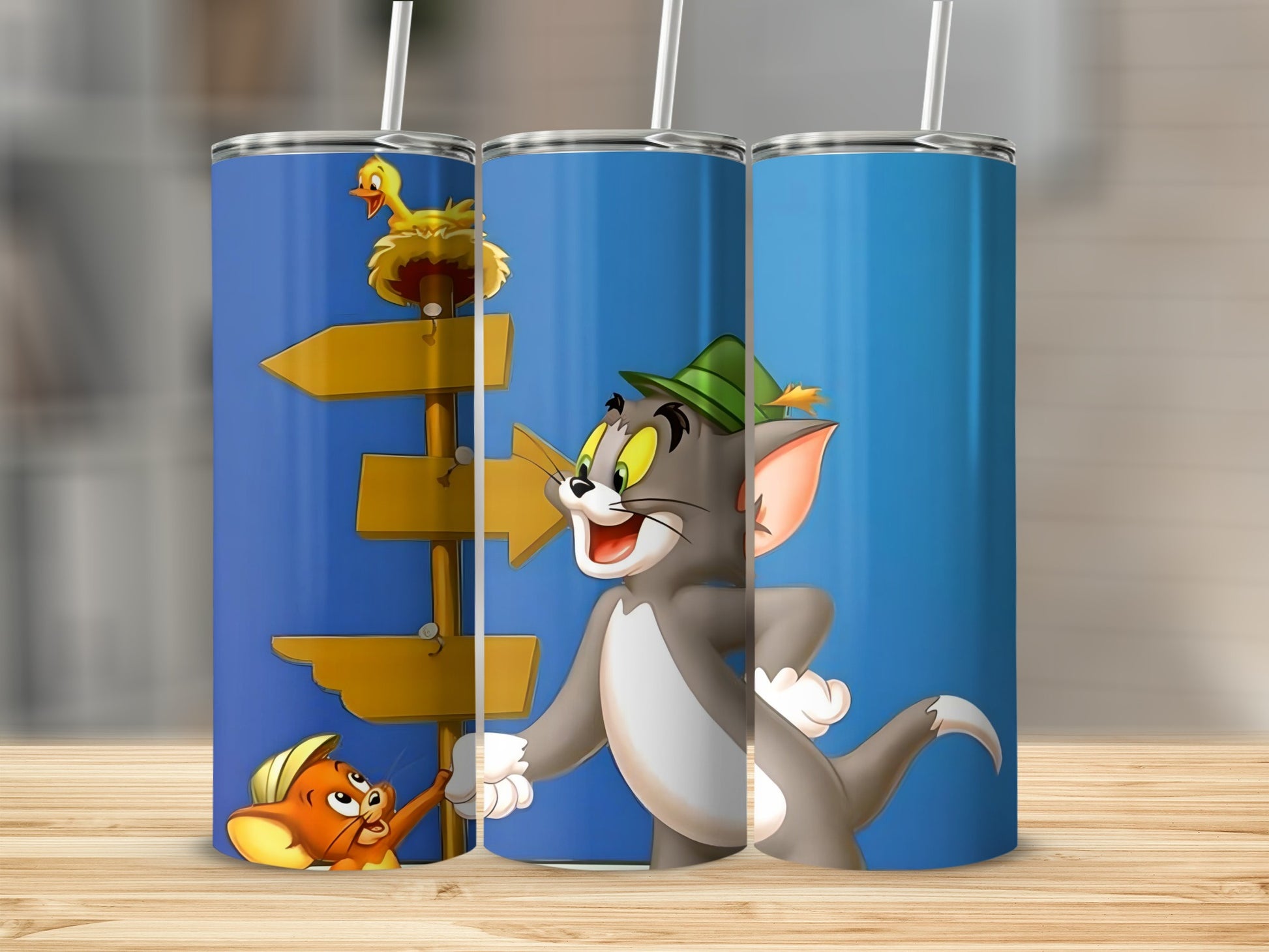 Cartoon Cats and Mice Funny Characters Tumbler