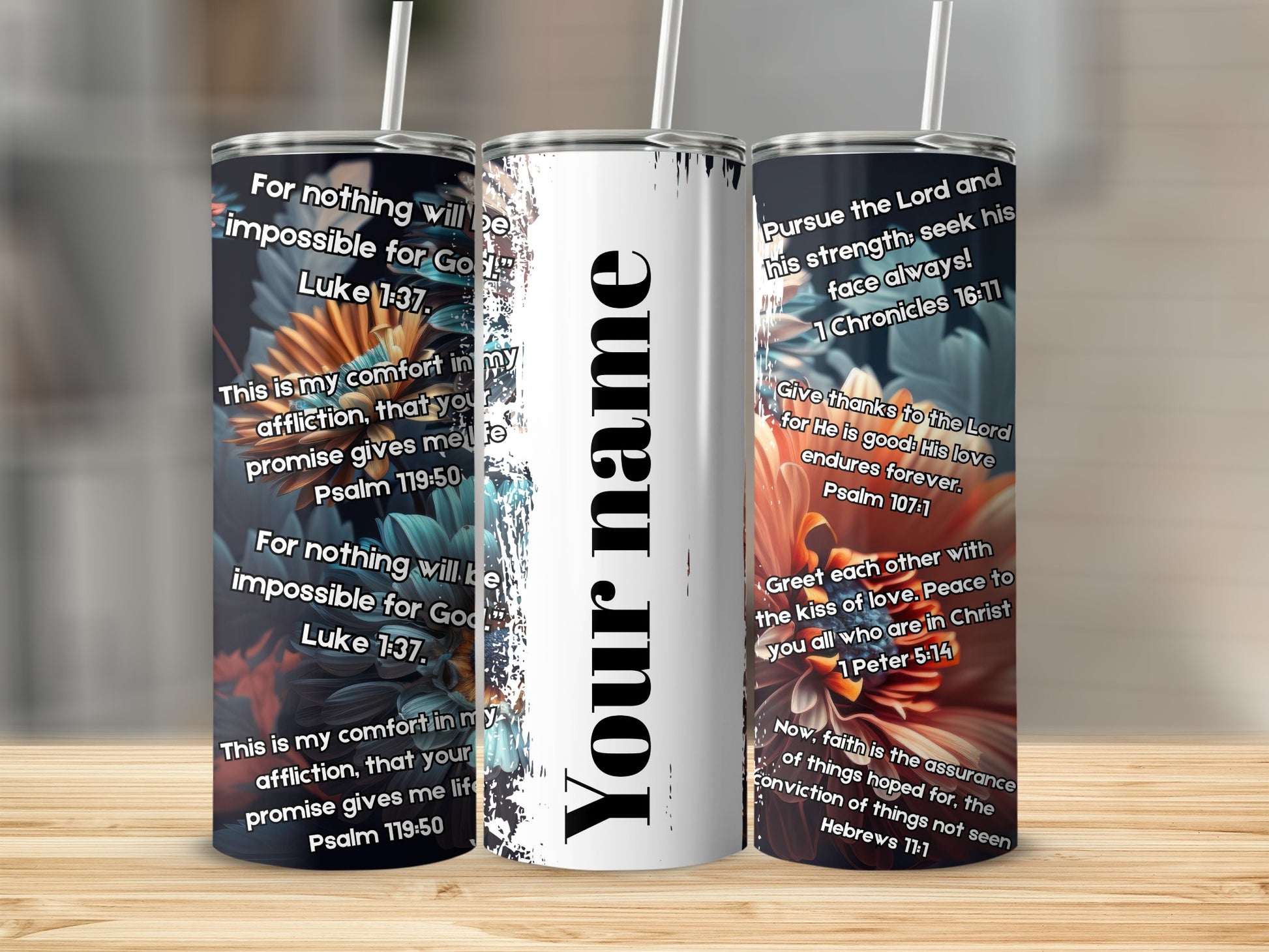 Customized Tumblers with Inspirational Bible Verses