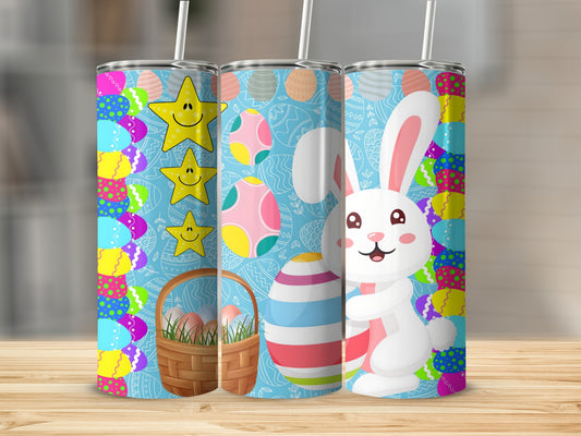 Colorful Easter Bunny and Egg Design Tumbler Product