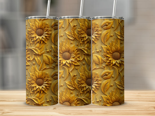 Golden Sunflower Design Insulated Tumbler Product