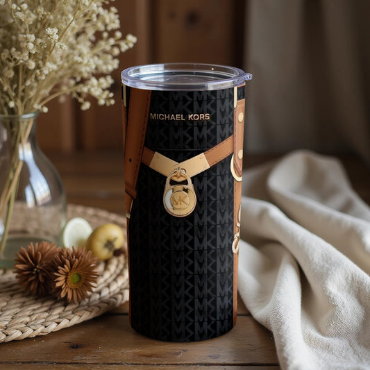 Luxurious Black and Gold Patterned Tumbler