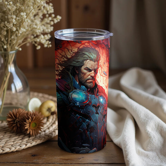 Norse God Thor Tumbler Featuring Detailed Artwork