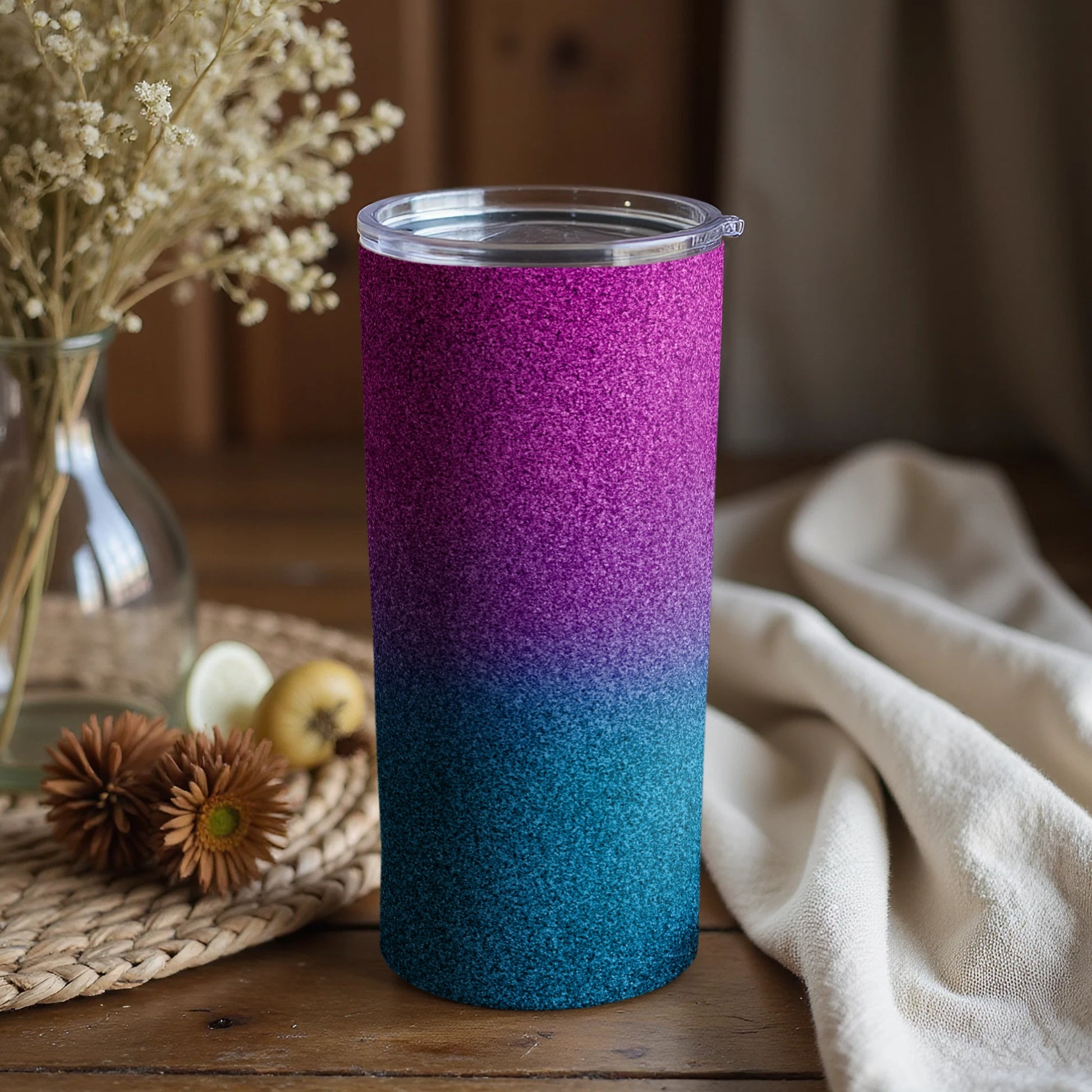 Vibrant Gradient Purple and Teal Tumbler product