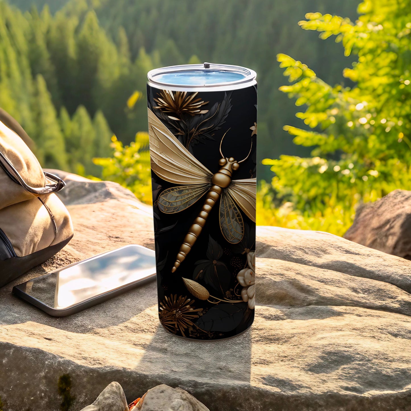 Golden Dragonfly Black Floral Outdoor Tumbler product type
Tumbler, Dragonfly Tumbler, Golden Dragonfly, Black Tumbler, Floral Pattern, Nature Inspired, Travel Mug, Insulated Tumbler, Drinkware, Outdoor Tumbler, Elegant Design, Botanical Print, Gold Accent, Insect Art, Slim Tumbler, Coffee Tumbler, Water Bottle, Gift Idea, Unique Design, Adventure Gear