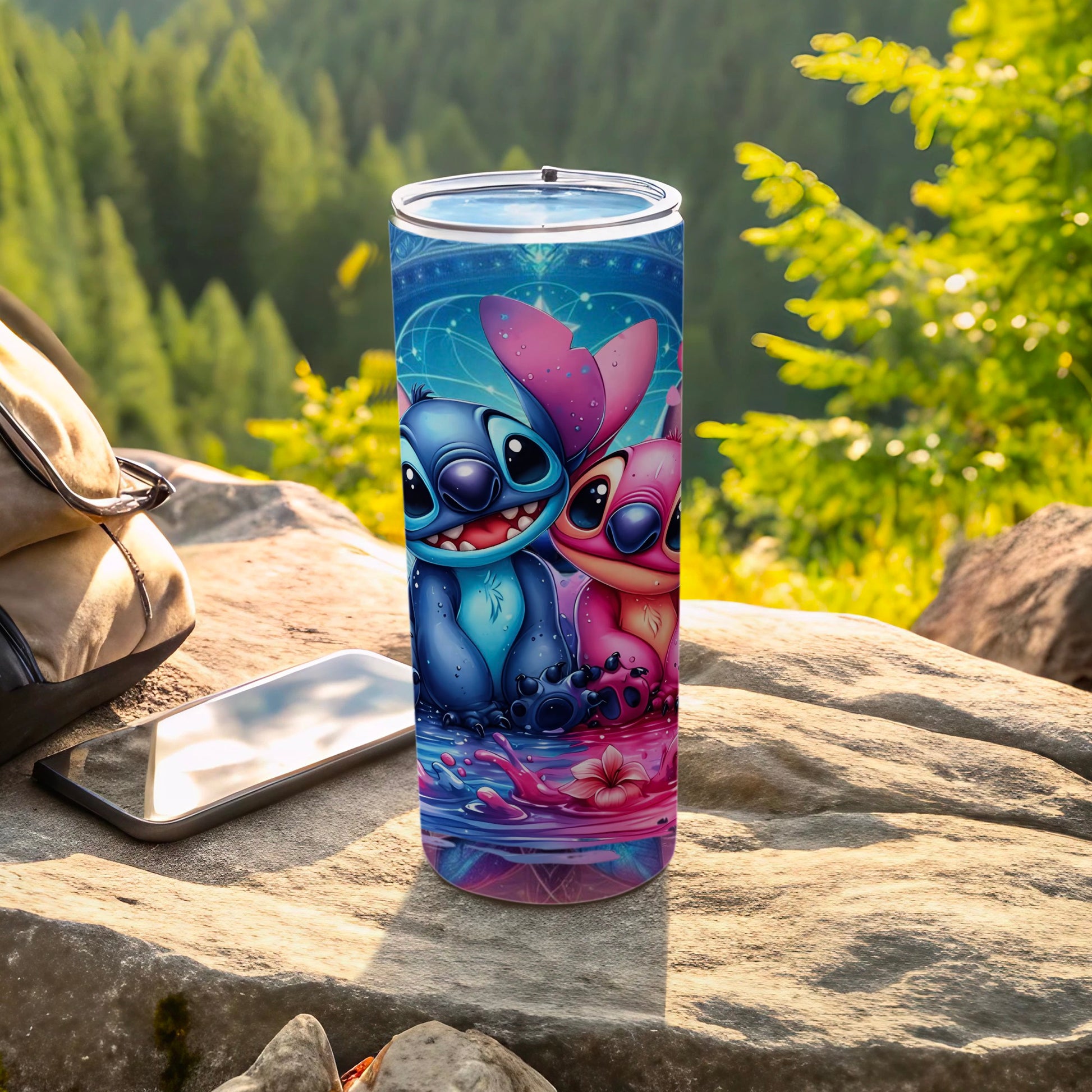 Cute Alien Characters Printed Tumbler with Lid