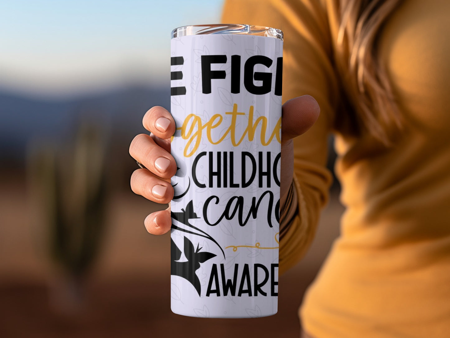 Together We Fight Childhood Cancer Awareness tumbler