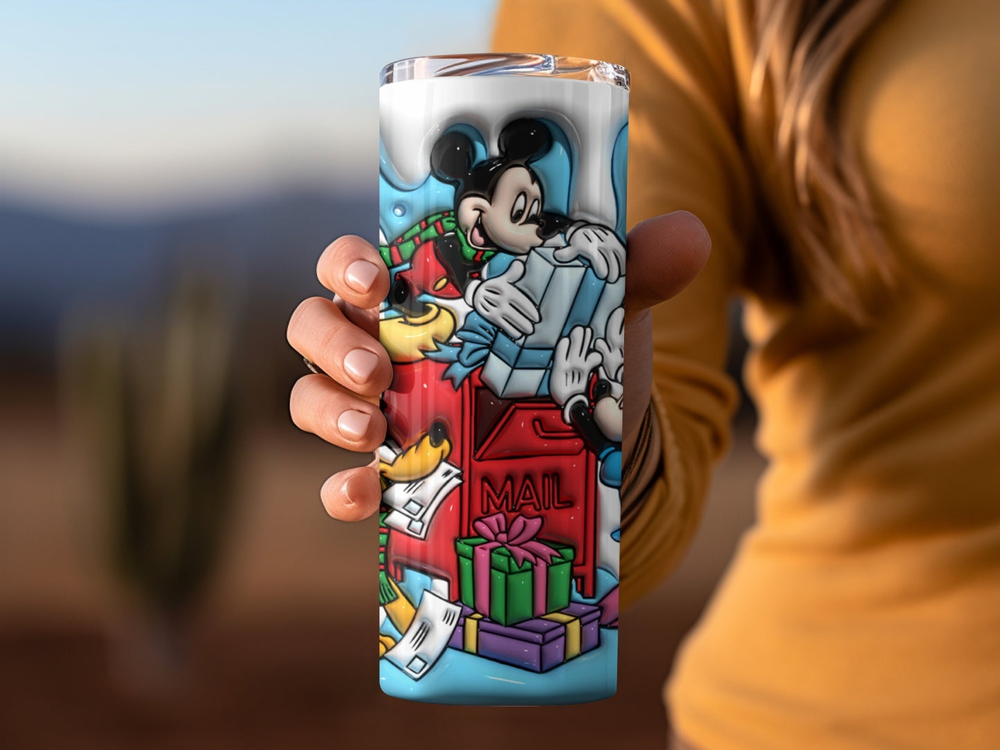 Mickey Mouse Christmas Gift Mail Decor Tumbler Cup