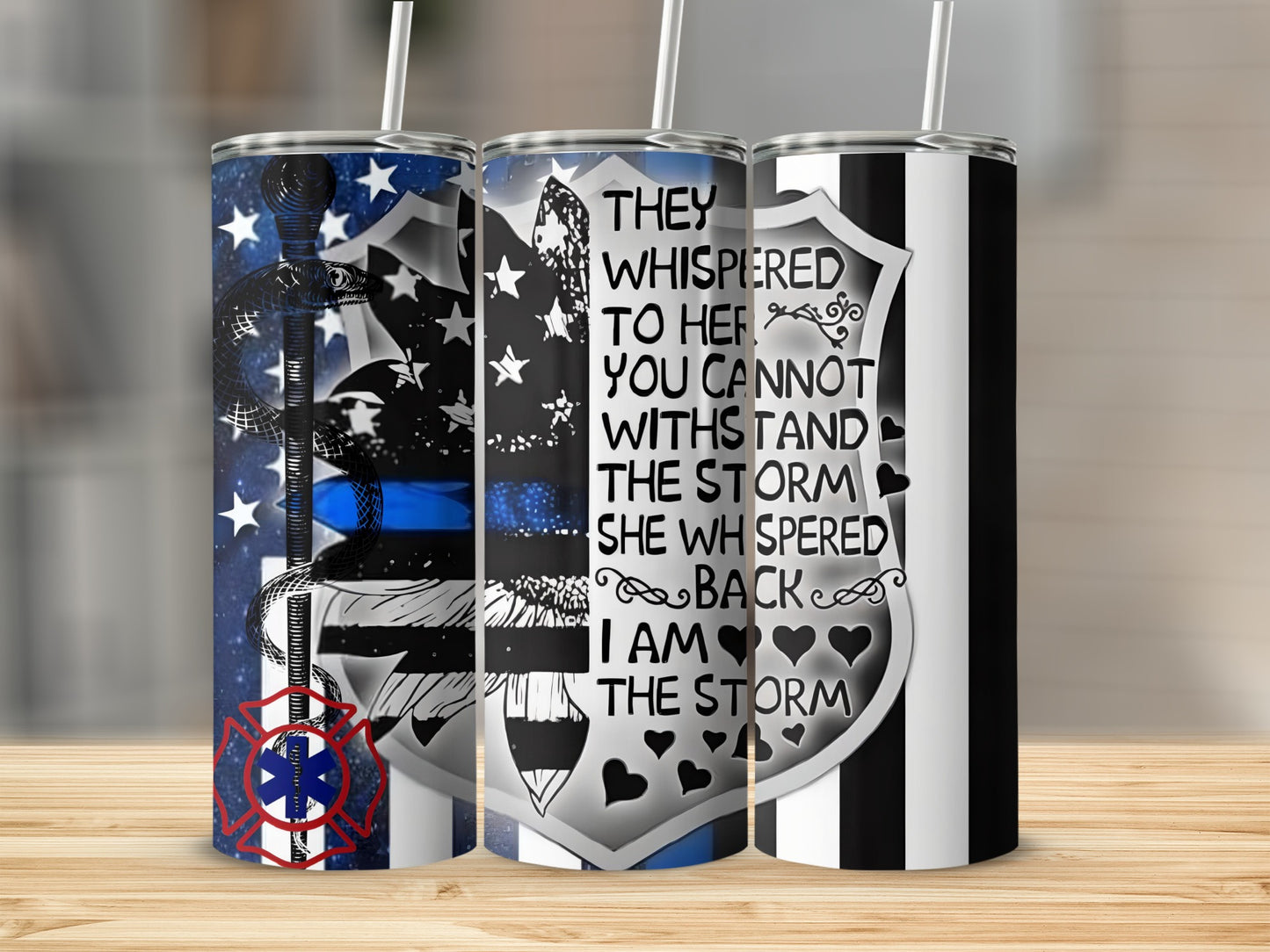 Patriotic and Inspirational Tumblers with Heroic Design