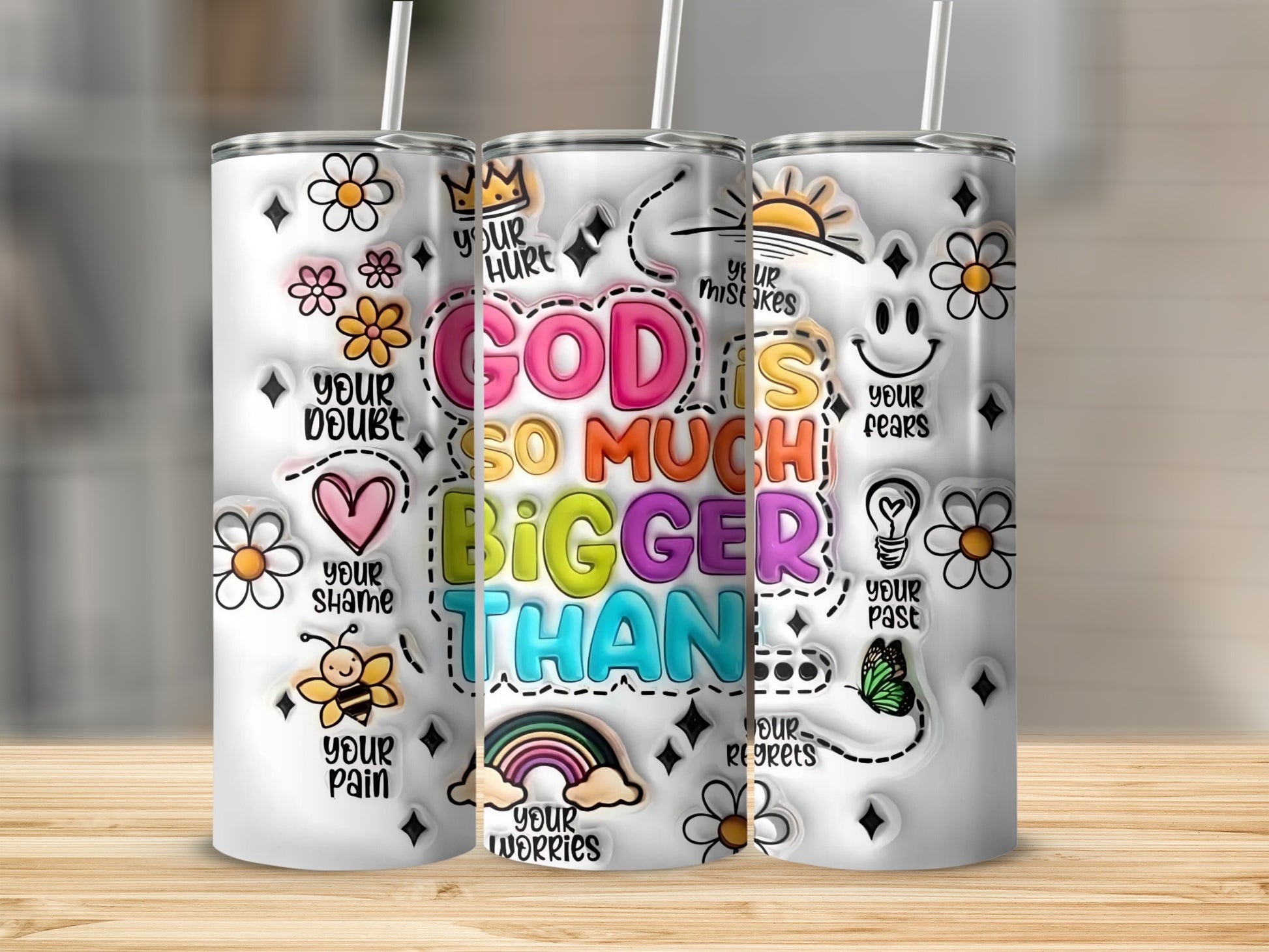 God is so much bigger than your worries tumbler product