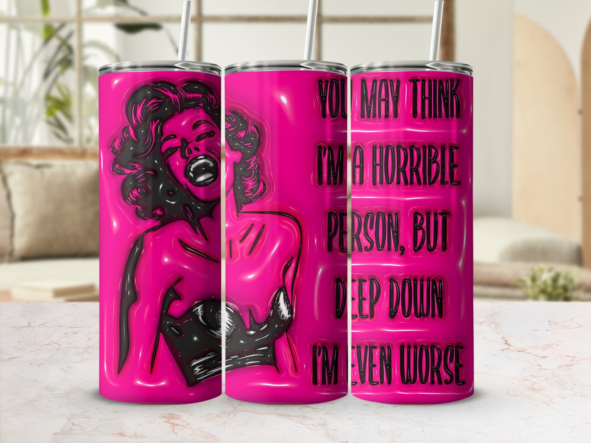 Hot Pink Woman Silhouette Horrible Person But Worse product type