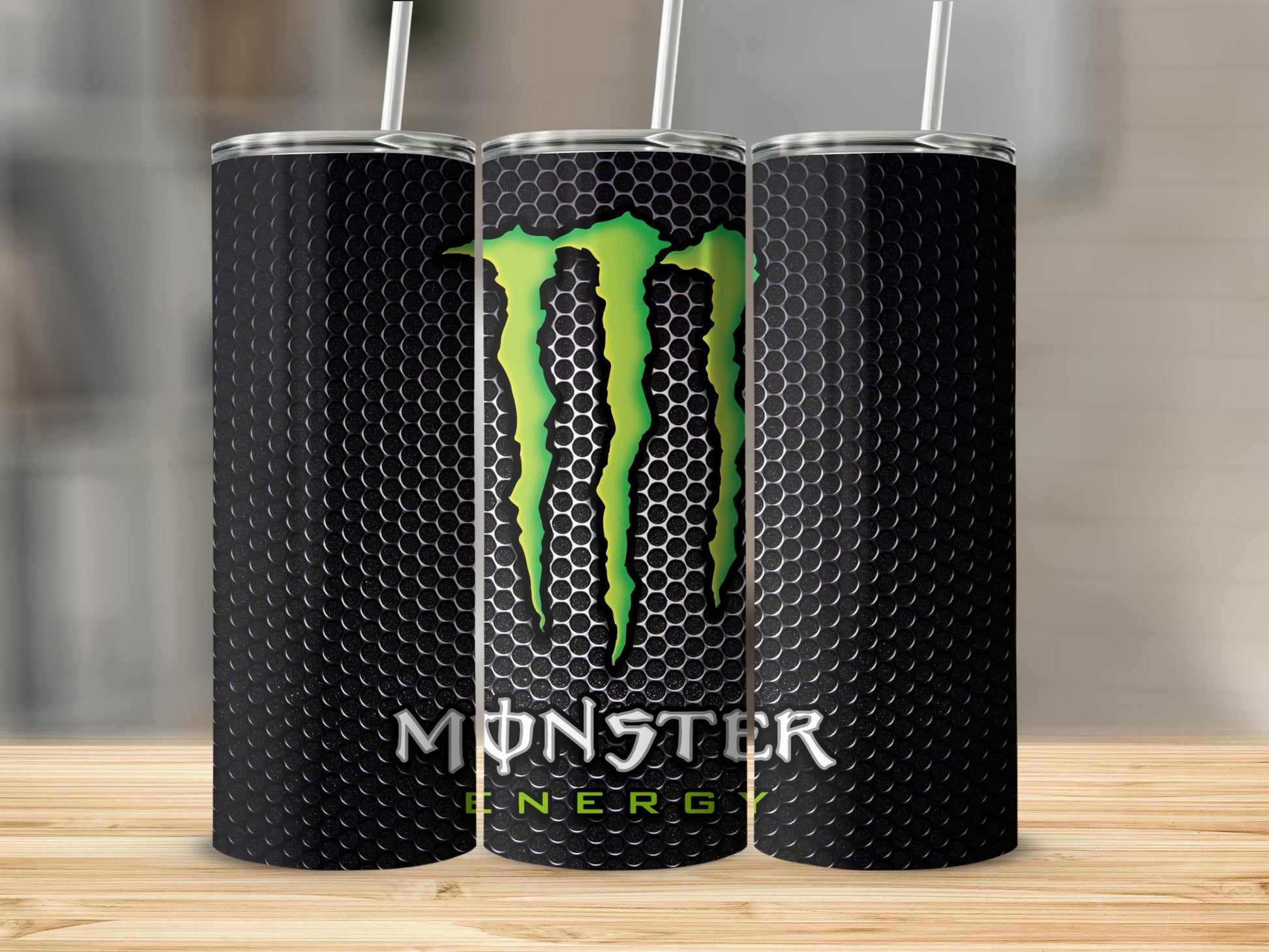 Monster Energy Logo Black Honeycomb Pattern Tumbler product type