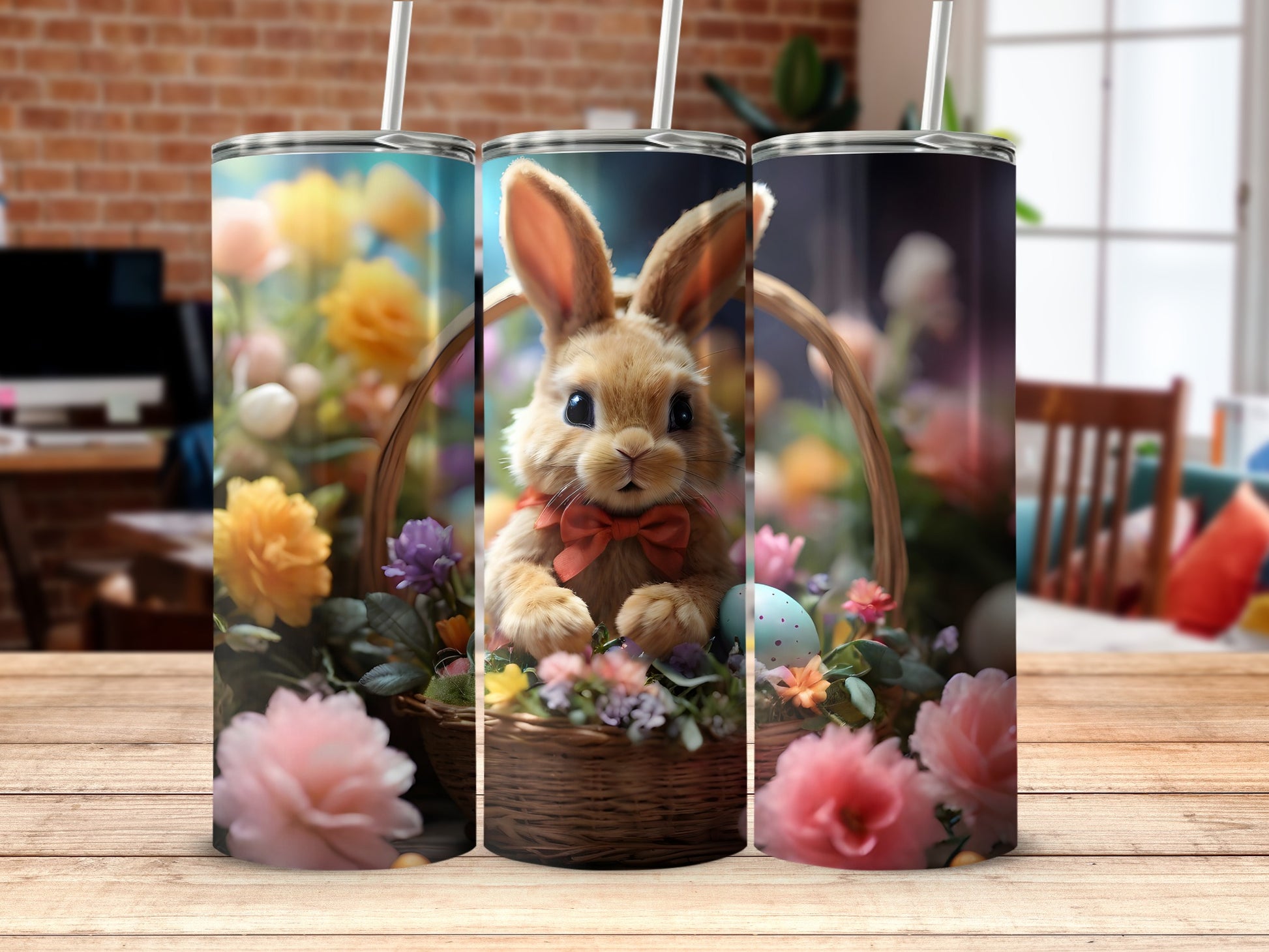Cute Bunny Basket Flowers Easter Eggs product type