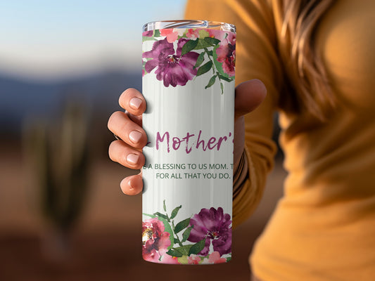 Beautiful Mother's Day Floral Tumbler for Mom Gift