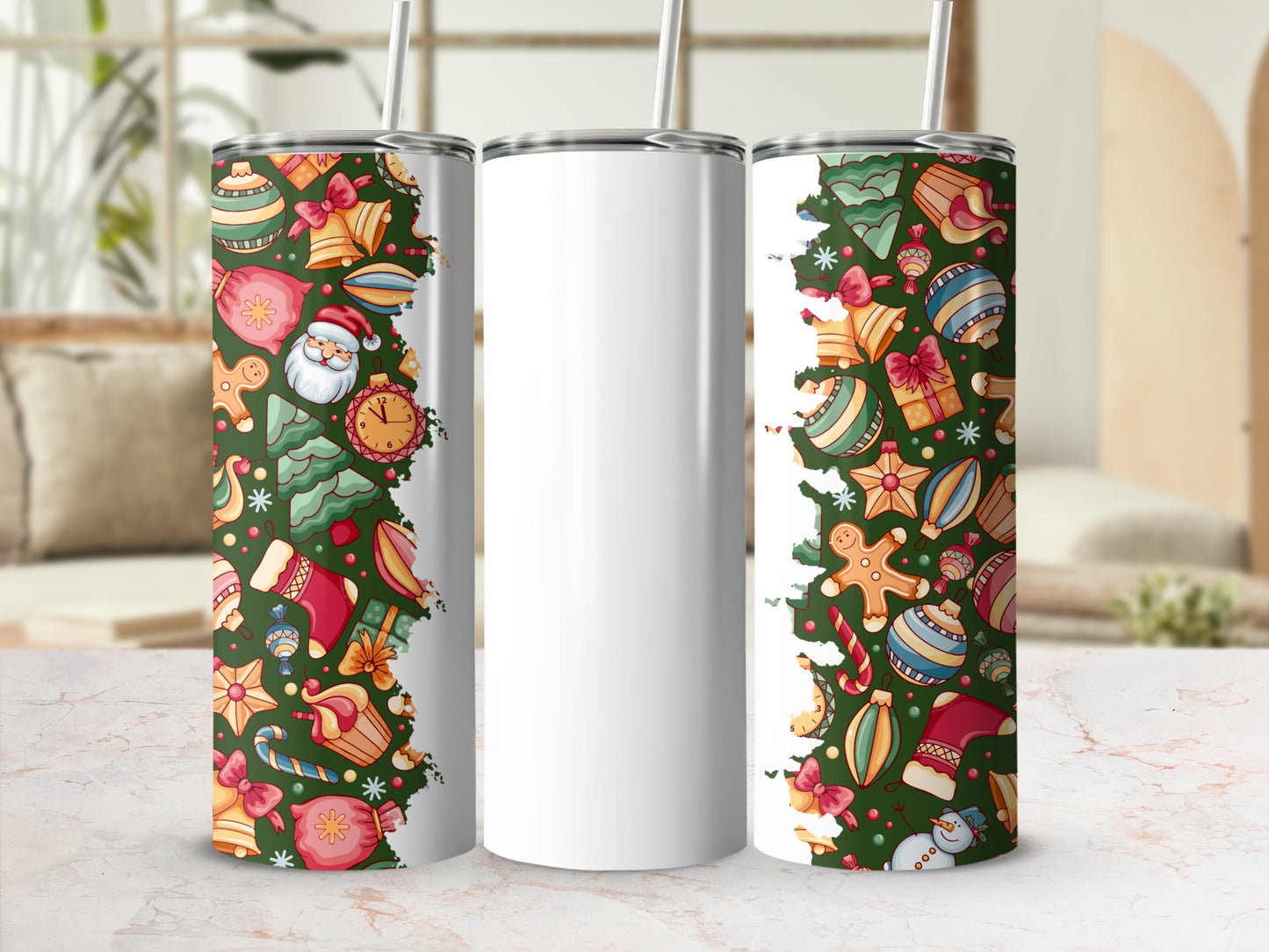 Christmas Themed Stainless Steel Insulated Tumbler