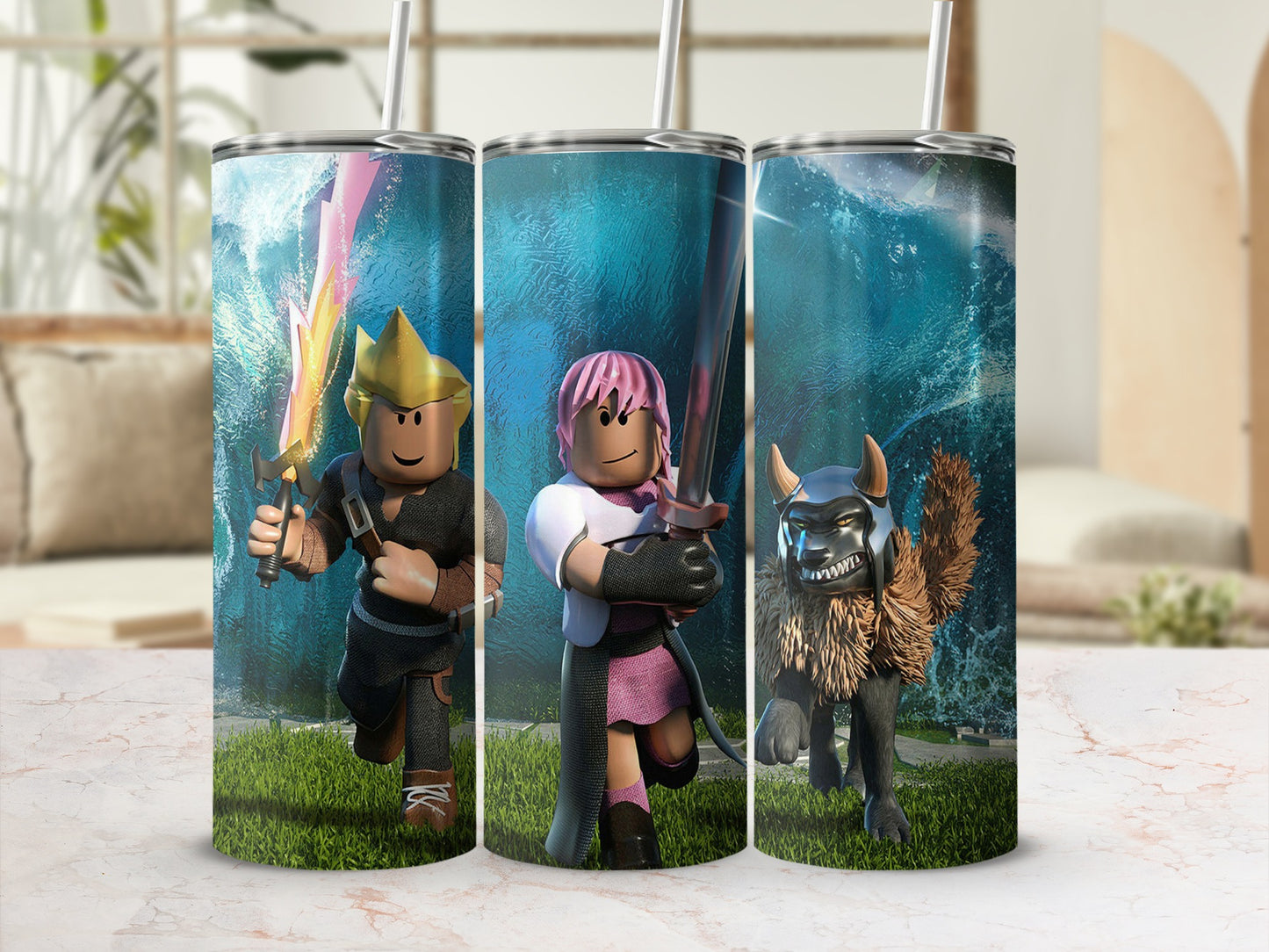 Fantasy Adventure Graphics Tumbler with Straw Product