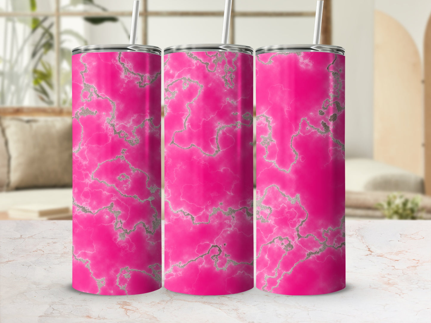 Hot Pink Silver Marble Glitter Design product type