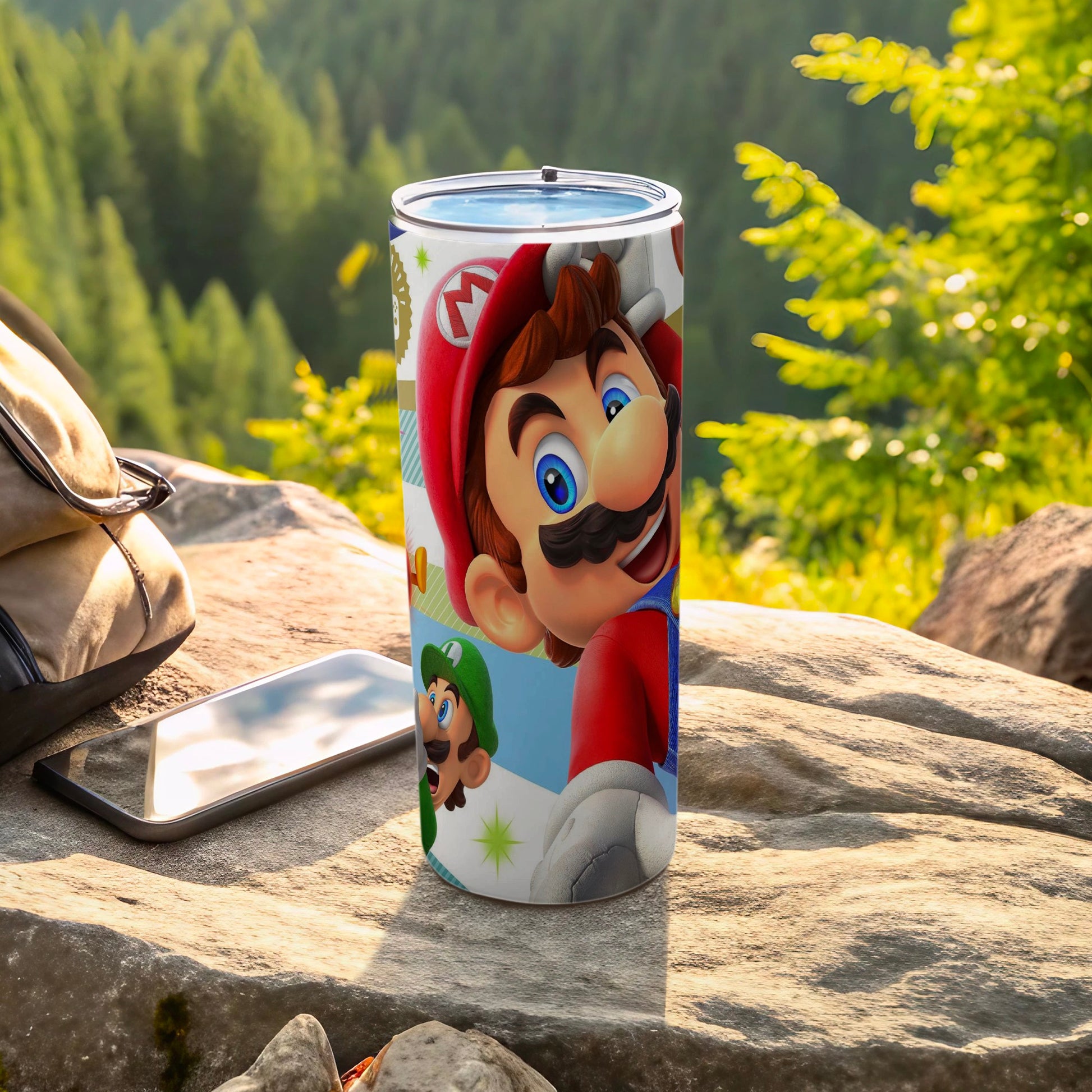 Colorful Mario Character Travel Tumbler for Drinks