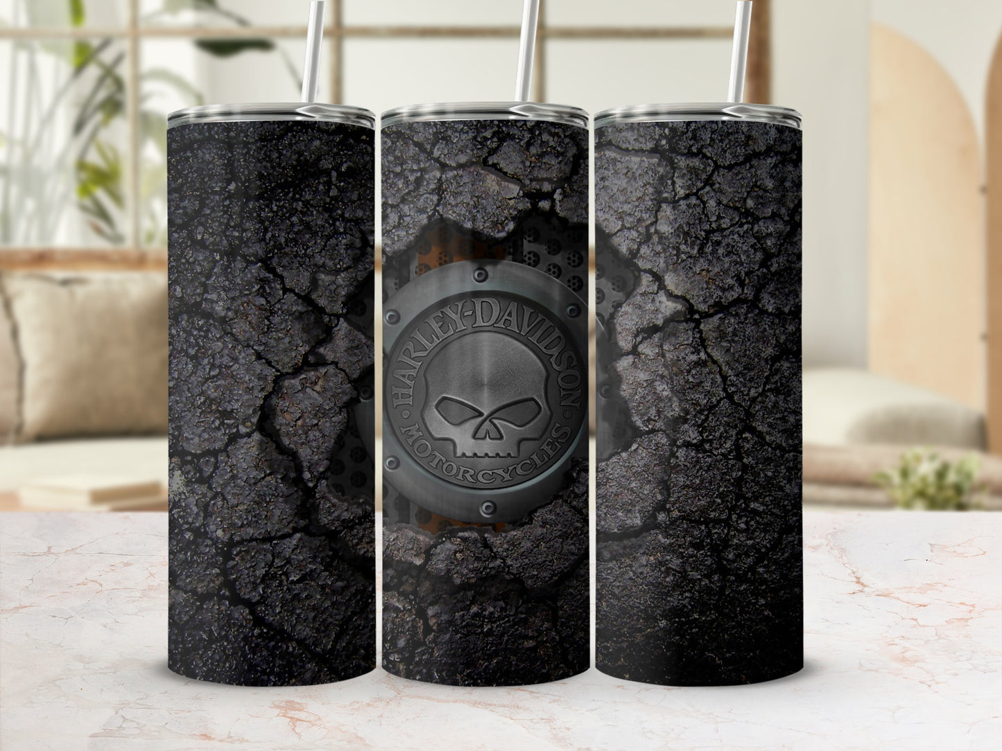 Harley-Davidson Skull Road Asphalt Tumbler 20oz