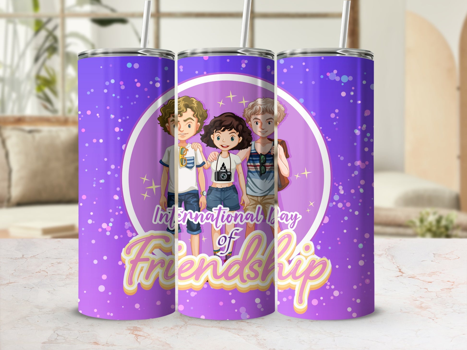International Day of Friendship Purple Tumbler