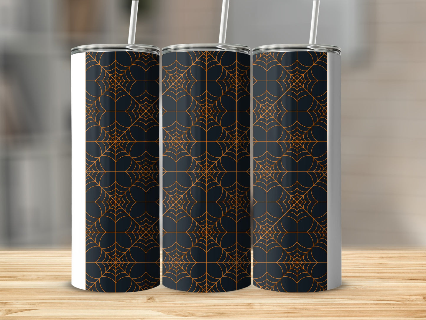 Orange Spider Web Pattern Halloween Spooky product type