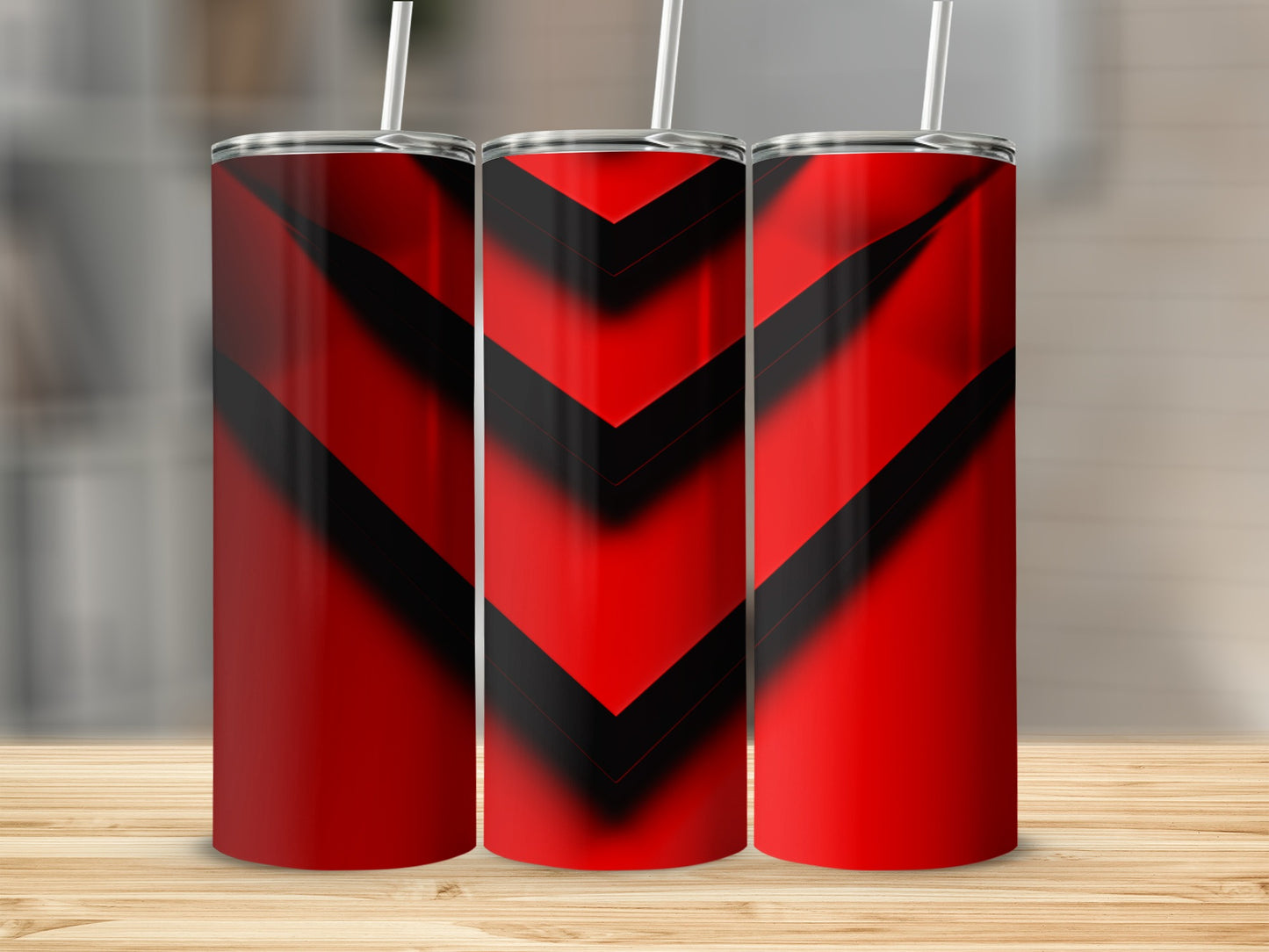 Red and Black Arrow Designs Geometric Bold Tumblers
