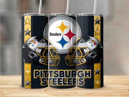 Pittsburgh Steelers Helmets and Logo Design Tumblers