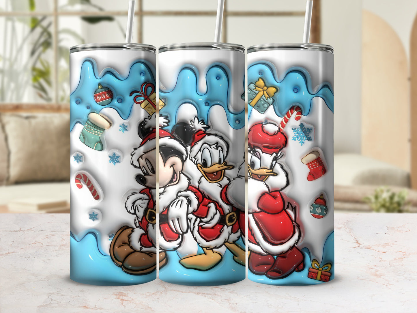 Festive Christmas Characters Tumbler for Holiday Cheers