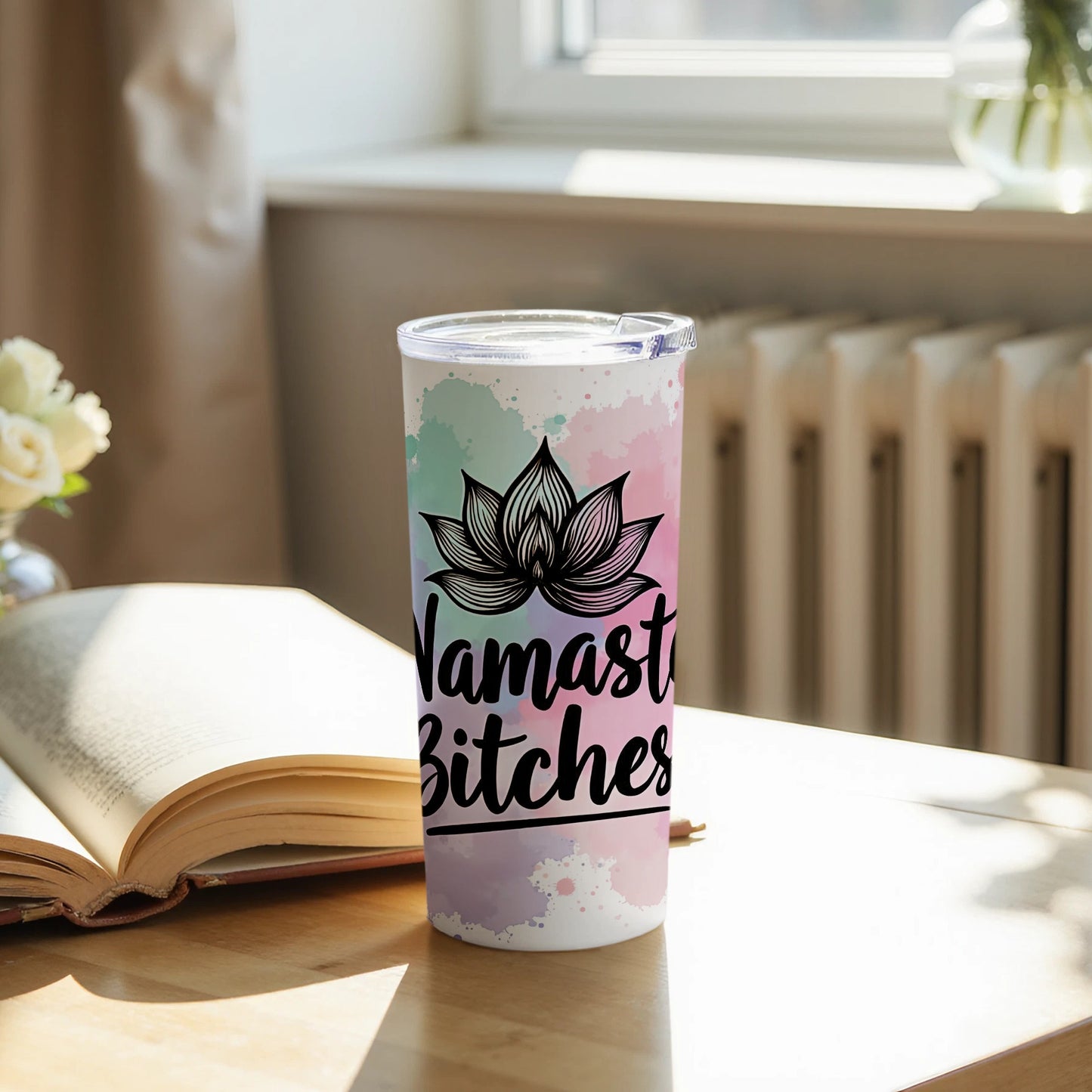Namasté Bitches Travel Mug for Yoga Enthusiasts