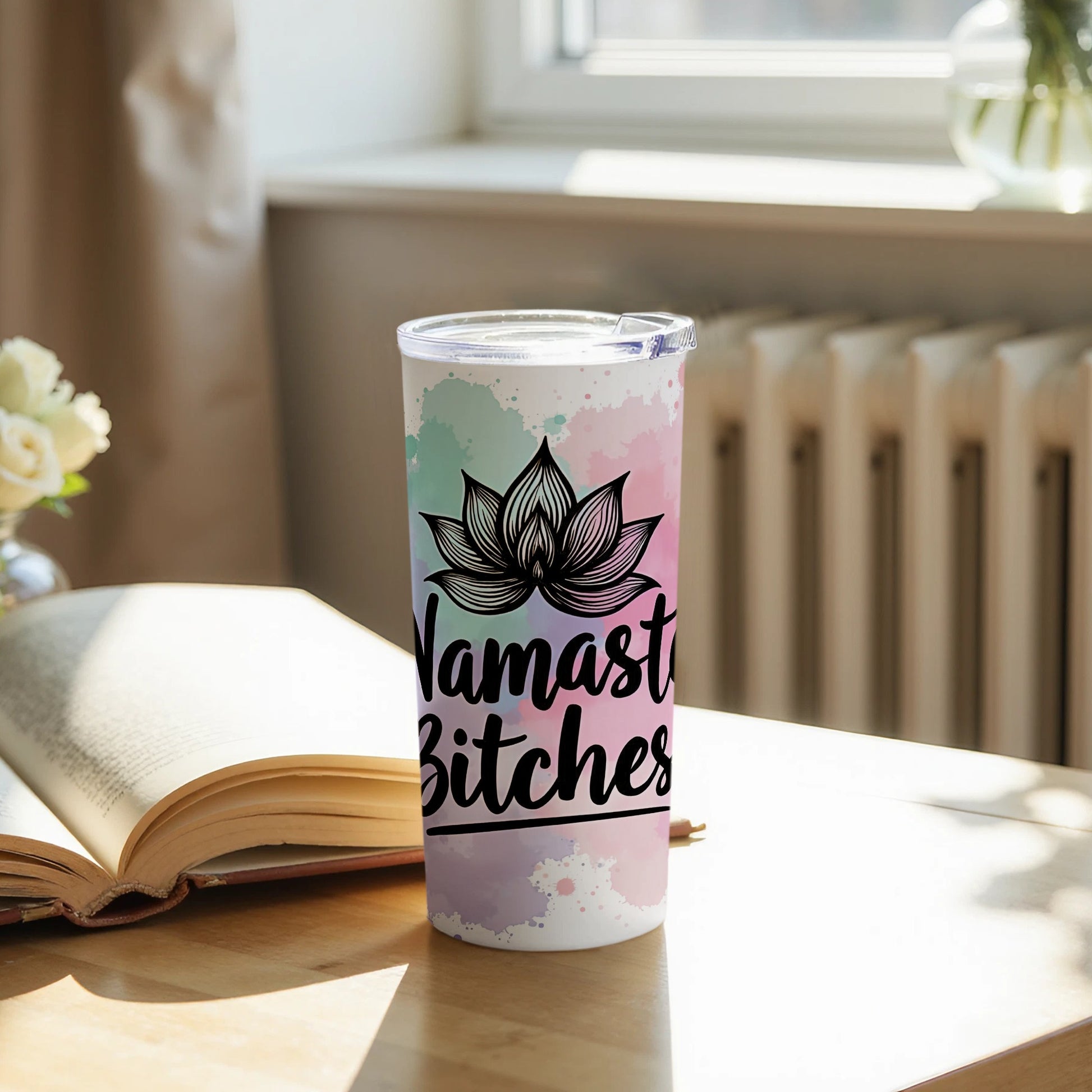 Namasté Bitches Travel Mug for Yoga Enthusiasts