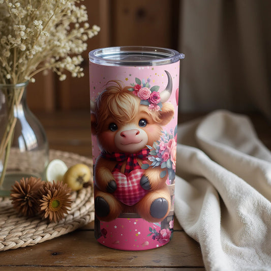 Cute Cow with Floral Accents Tumbler Product