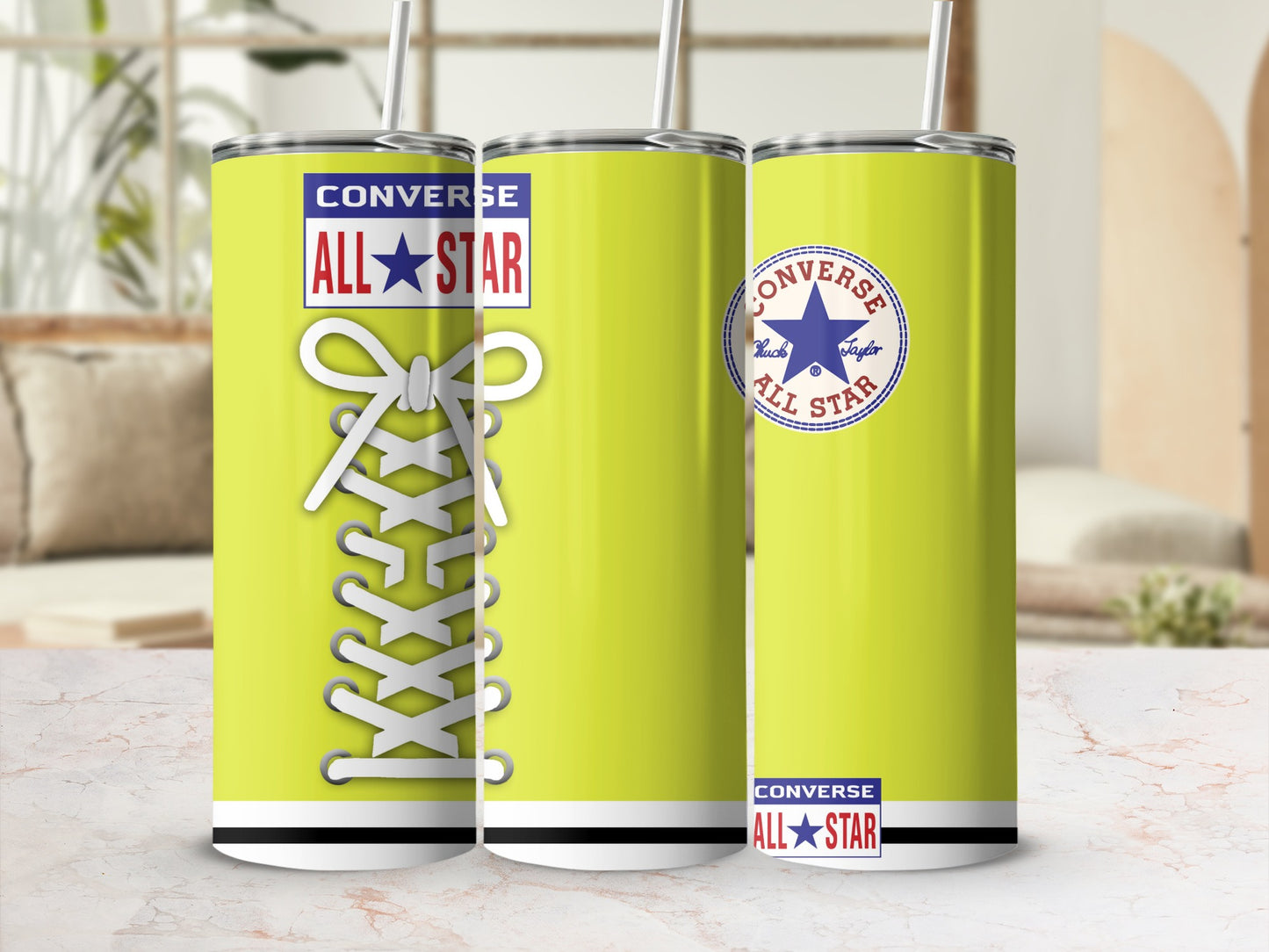 Neon Yellow Converse All Star Shoe Laces Design product type