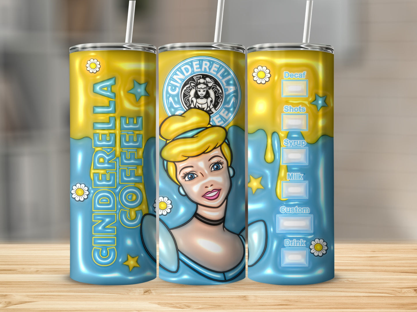 Cinderella Coffee Tumbler with Customizable Options