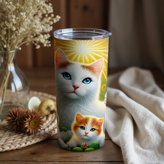 Cute Cat and Kitten Design on Tumbler