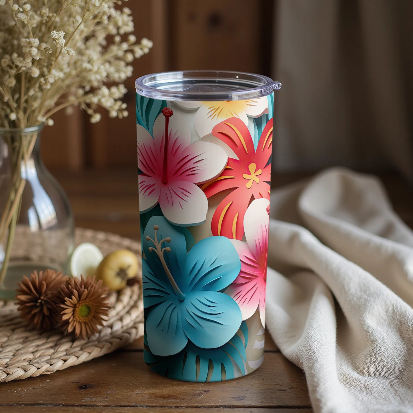 Vibrant Floral Design Insulated Tumbler